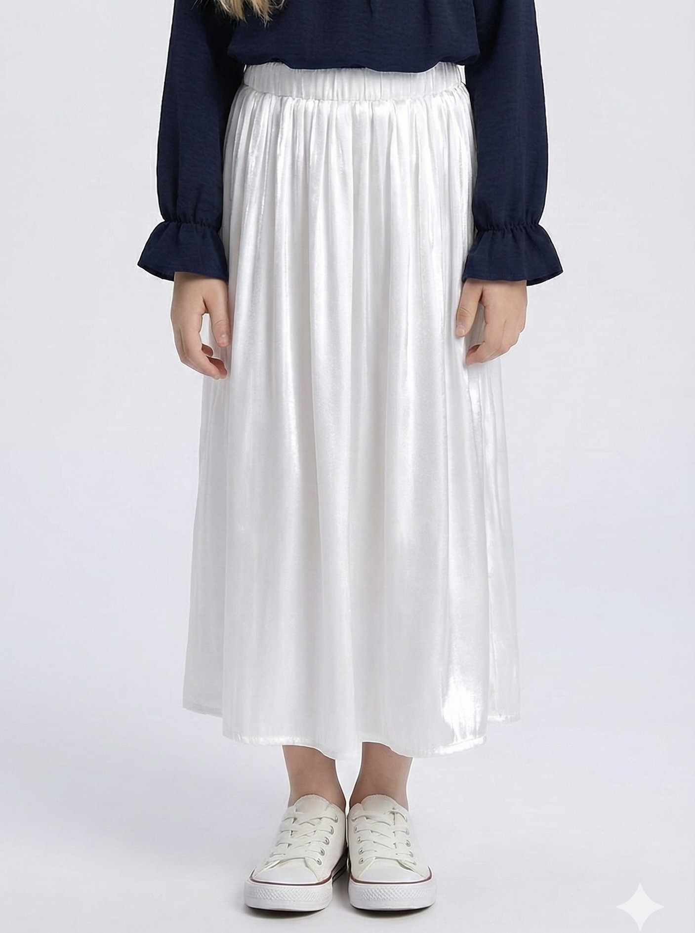 Grossiste Mini Mignon Paris - Jupe brillante longue avec poches pour fille