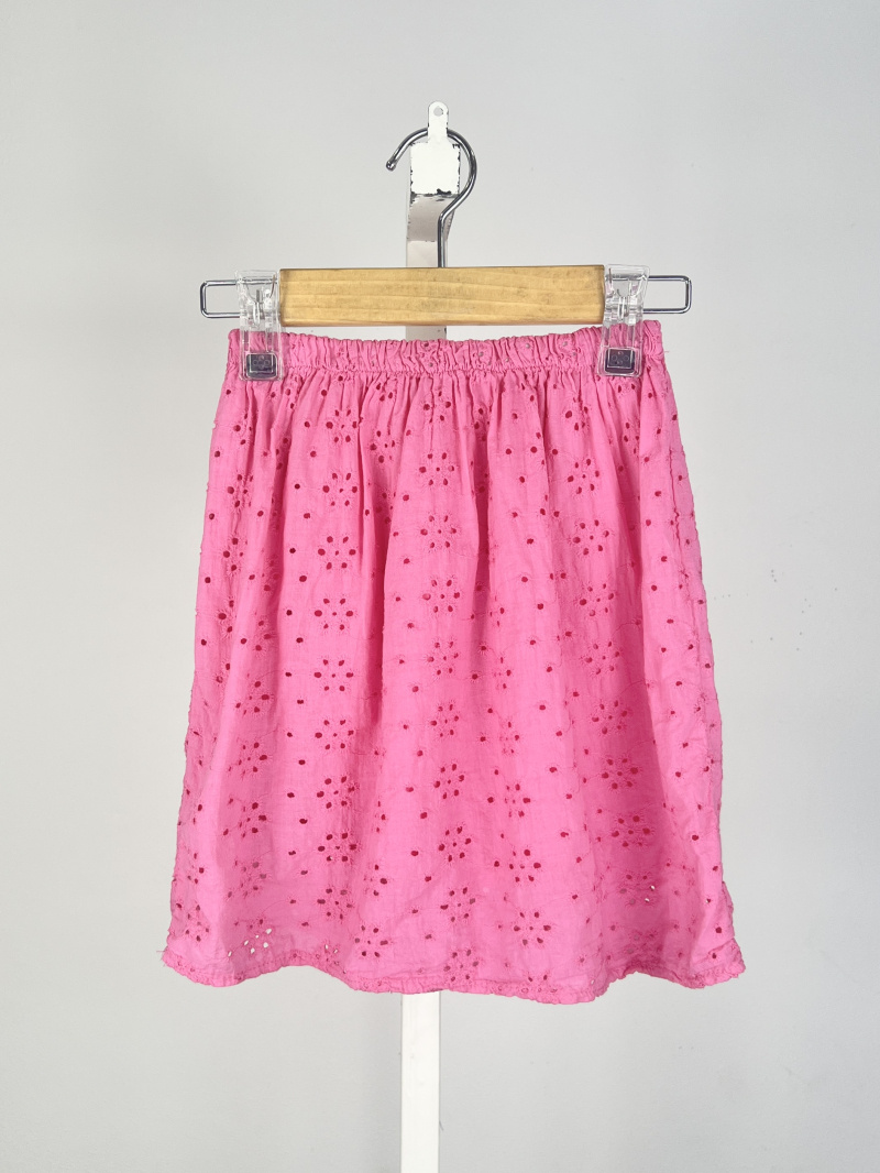 Grossiste Mini Mignon Paris - Jupe en coton à broderie anglaise pour fille