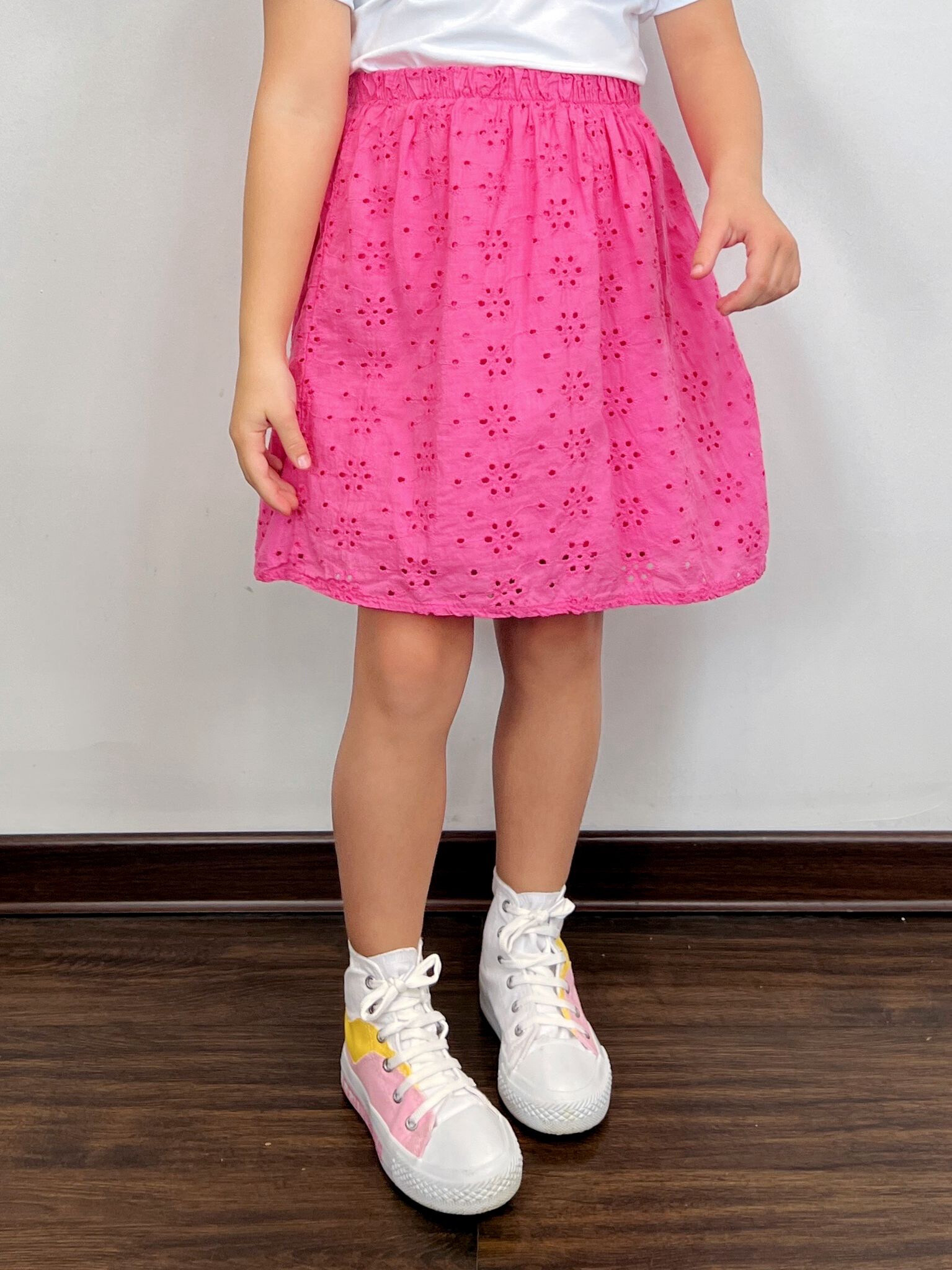 Mayorista Mini Mignon Paris - Falda de algodón con bordado inglés para niña