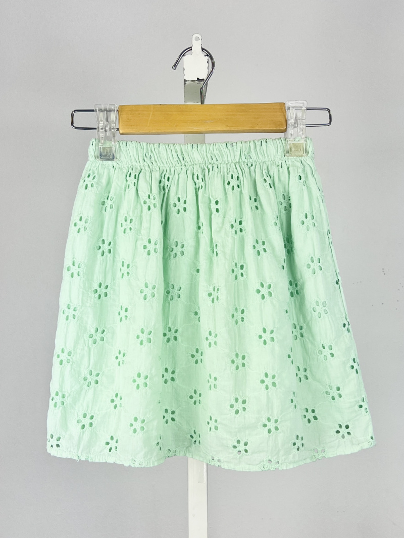 Wholesaler Mini Mignon Paris - Cotton skirt with English embroidery for girls