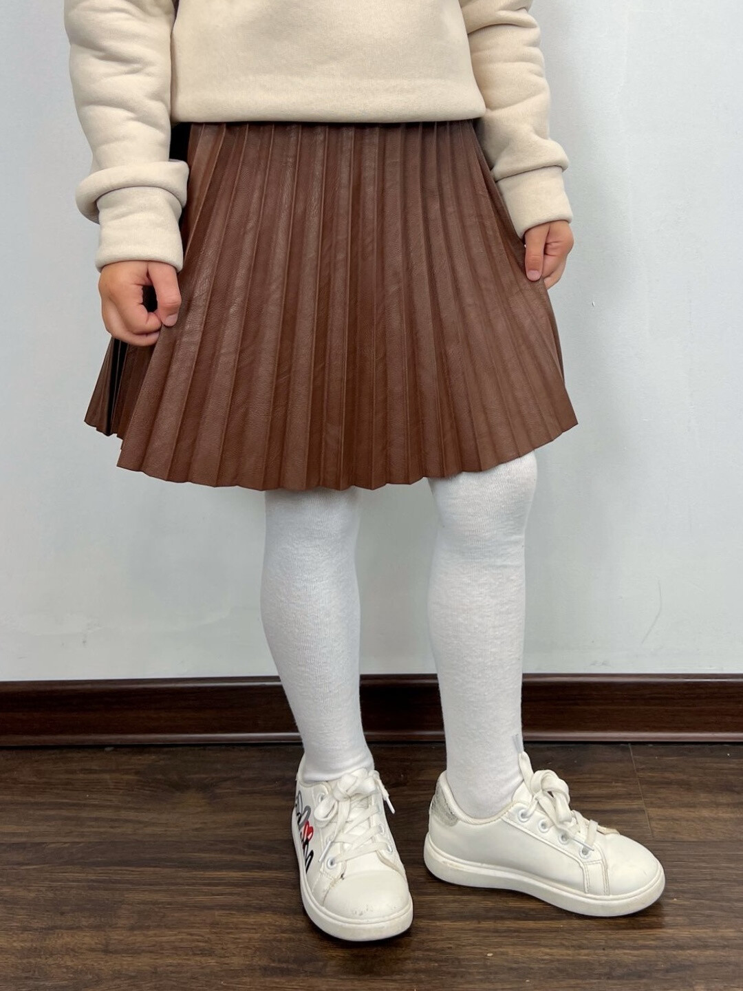 Mayorista Mini Mignon Paris - Falda plisada efecto piel para niña