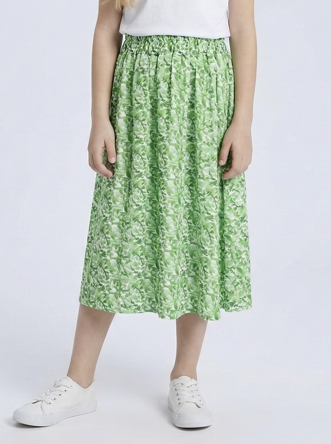 Grossiste Mini Mignon Paris - Jupe longue imprimée feuillage pour fille
