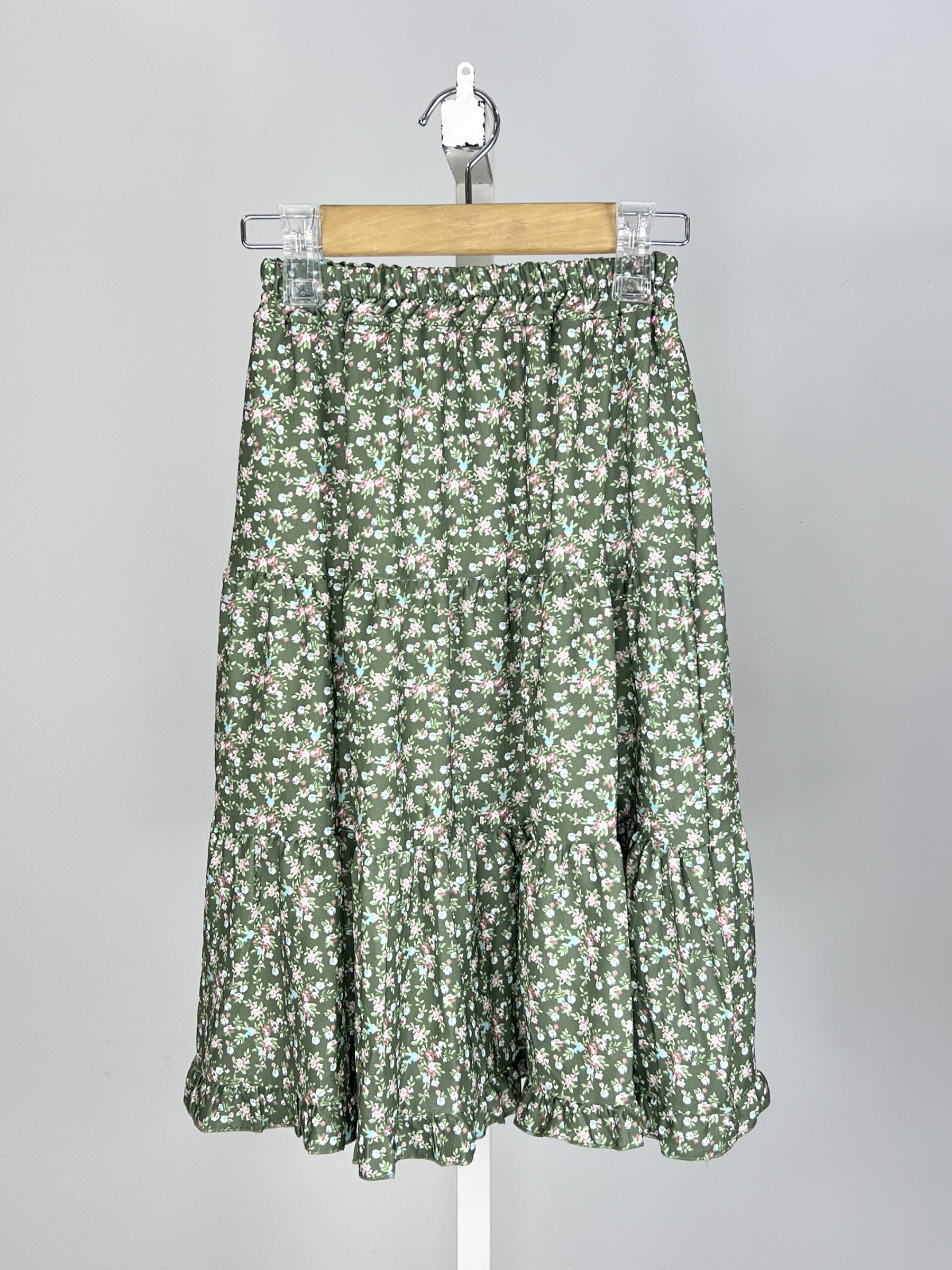 Großhändler Mini Mignon Paris - Blumiger langer geraffter Rock für Mädchen