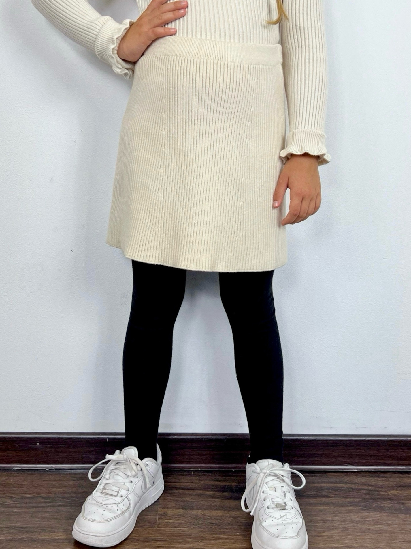 Mayorista Mini Mignon Paris - Falda cálida de punto acanalado para niña