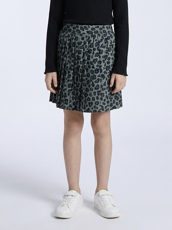 Wholesaler Mini Mignon Paris - Girls' leopard print pleated skirt