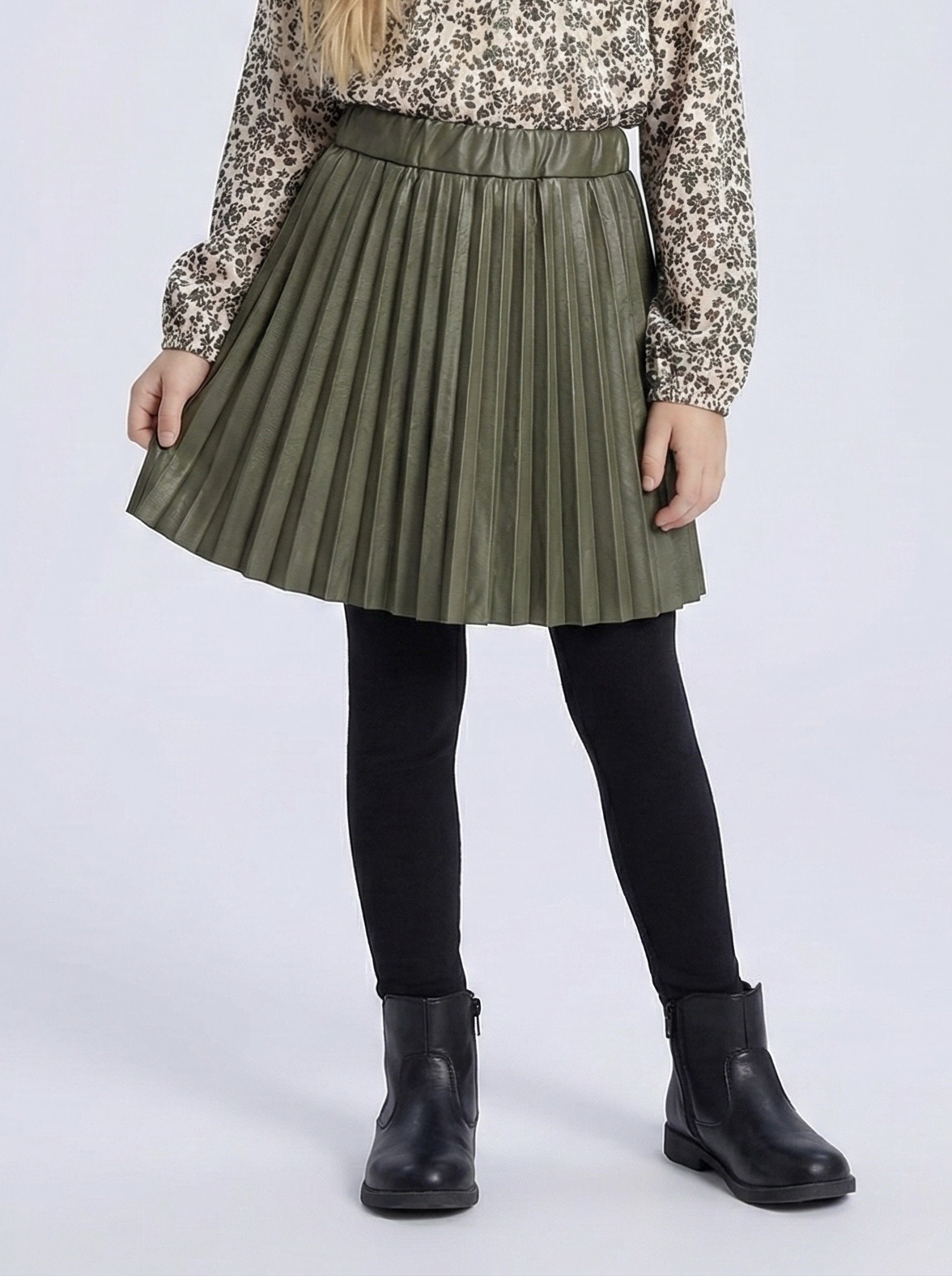 Grossiste Mini Mignon Paris - Jupe plissée en similicuir pour fille
