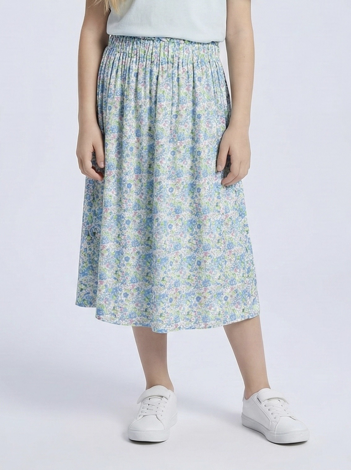 Grossiste Mini Mignon Paris - Jupe longue imprimée fleurie pour fille