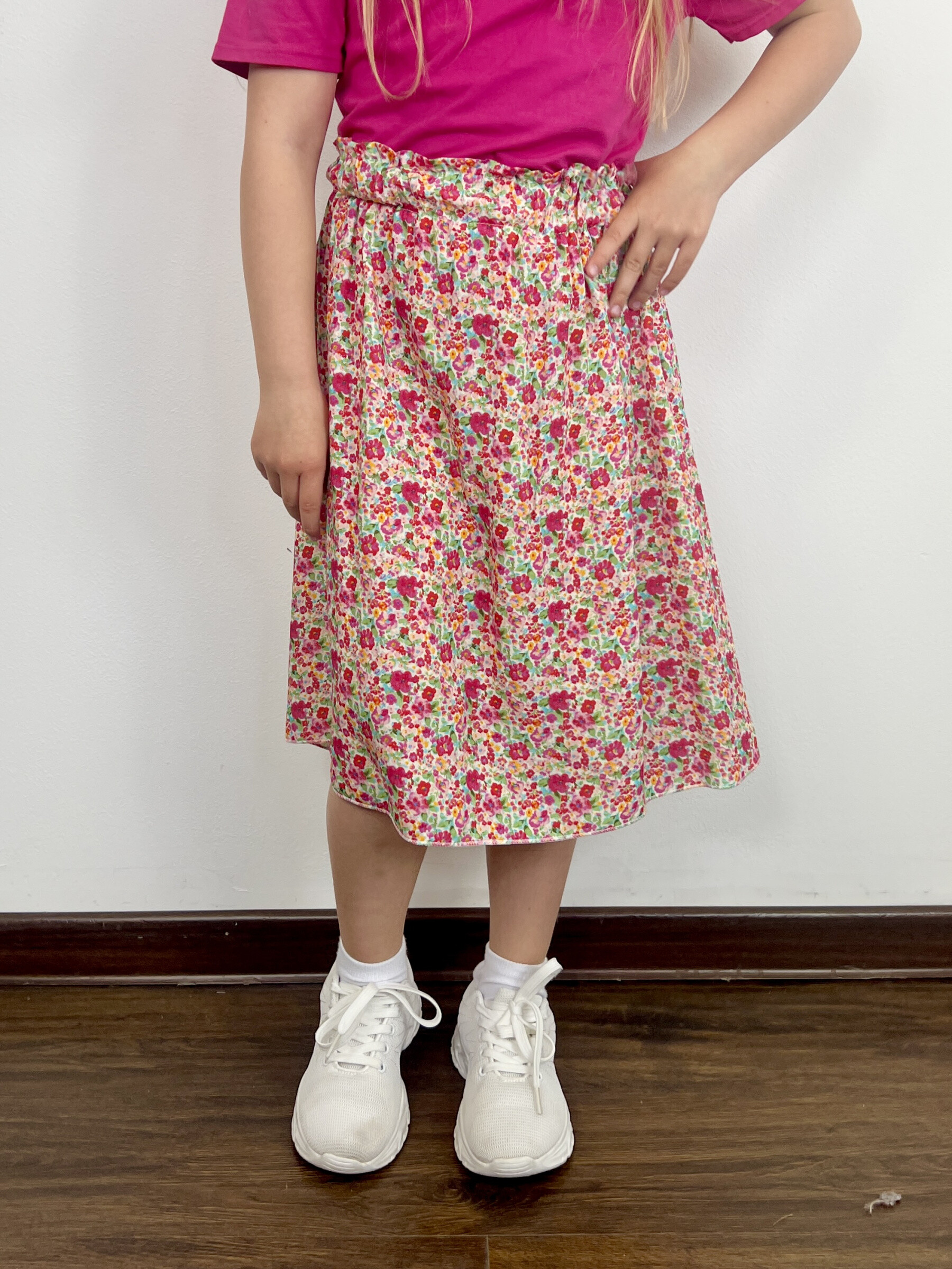 Wholesaler Mini Mignon Paris - Long floral printed skirt for girls