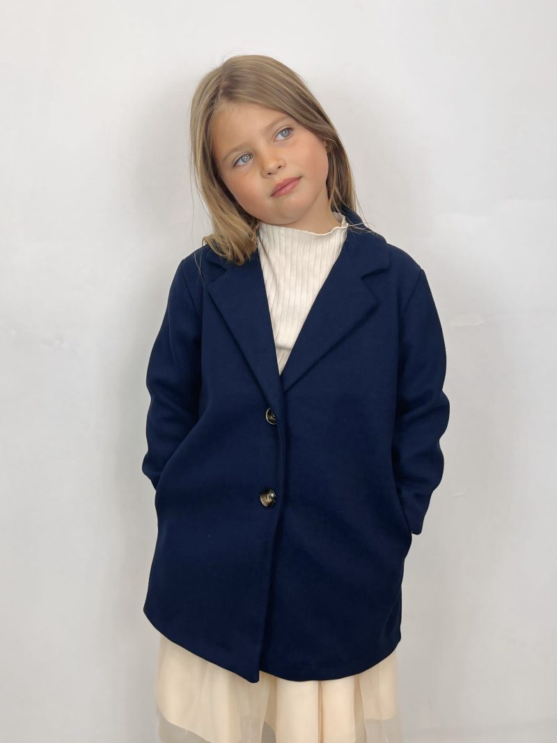 Mayorista Mini Mignon Paris - Abrigo recto clásico para niña.