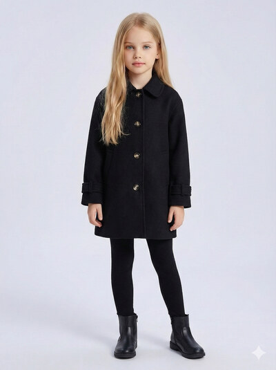 Grossiste Mini Mignon Paris - Manteau col claudine pour fille Grossiste Mini Mignon Paris - Manteau col claudine pour fille