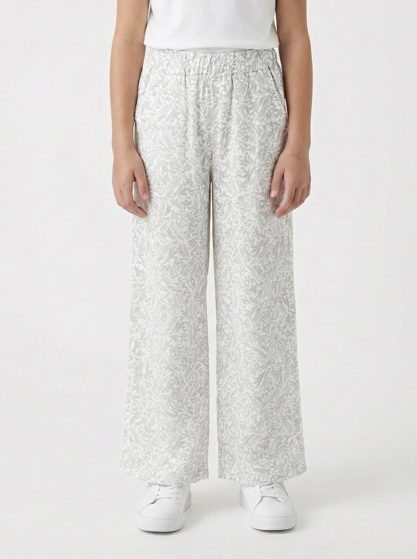 Grossiste Mini Mignon Paris - Pantalon ample imprimé feuillage pour fille