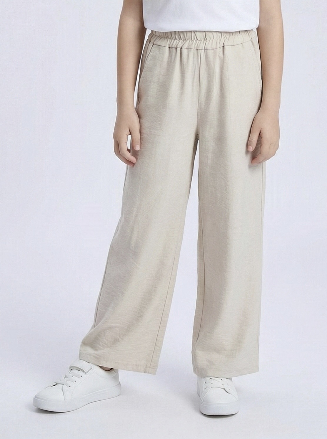 Wholesaler Mini Mignon Paris - Girls' flowy linen-touch pants