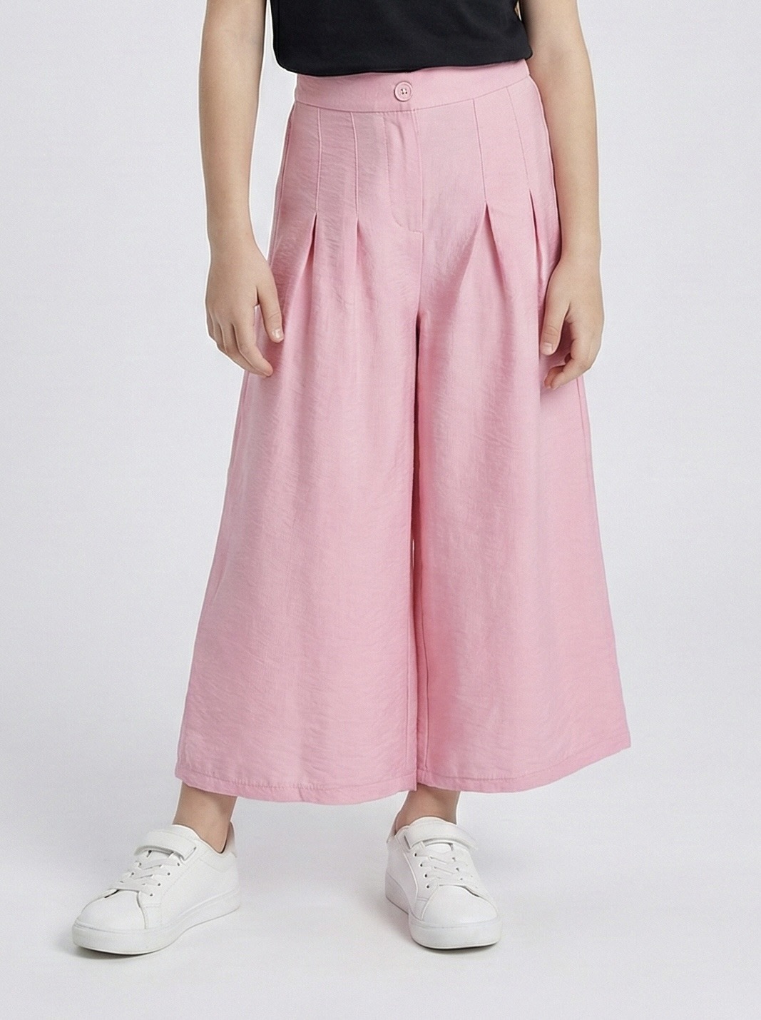 Grossiste Mini Mignon Paris - Pantalon large à pince touché lin pour fille