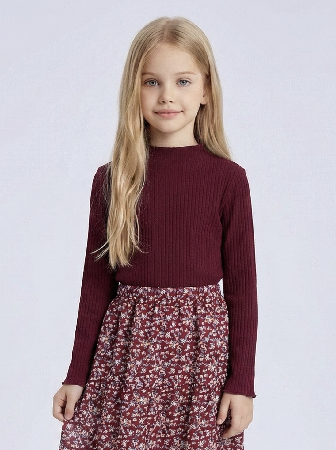 Großhändler Mini Mignon Paris - Weicher gerippter Strickpullover für Mädchen