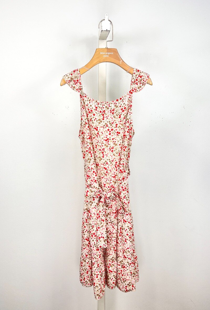 Mayorista Mini Mignon Paris - Vestido floral con volantes y cinturón para niña