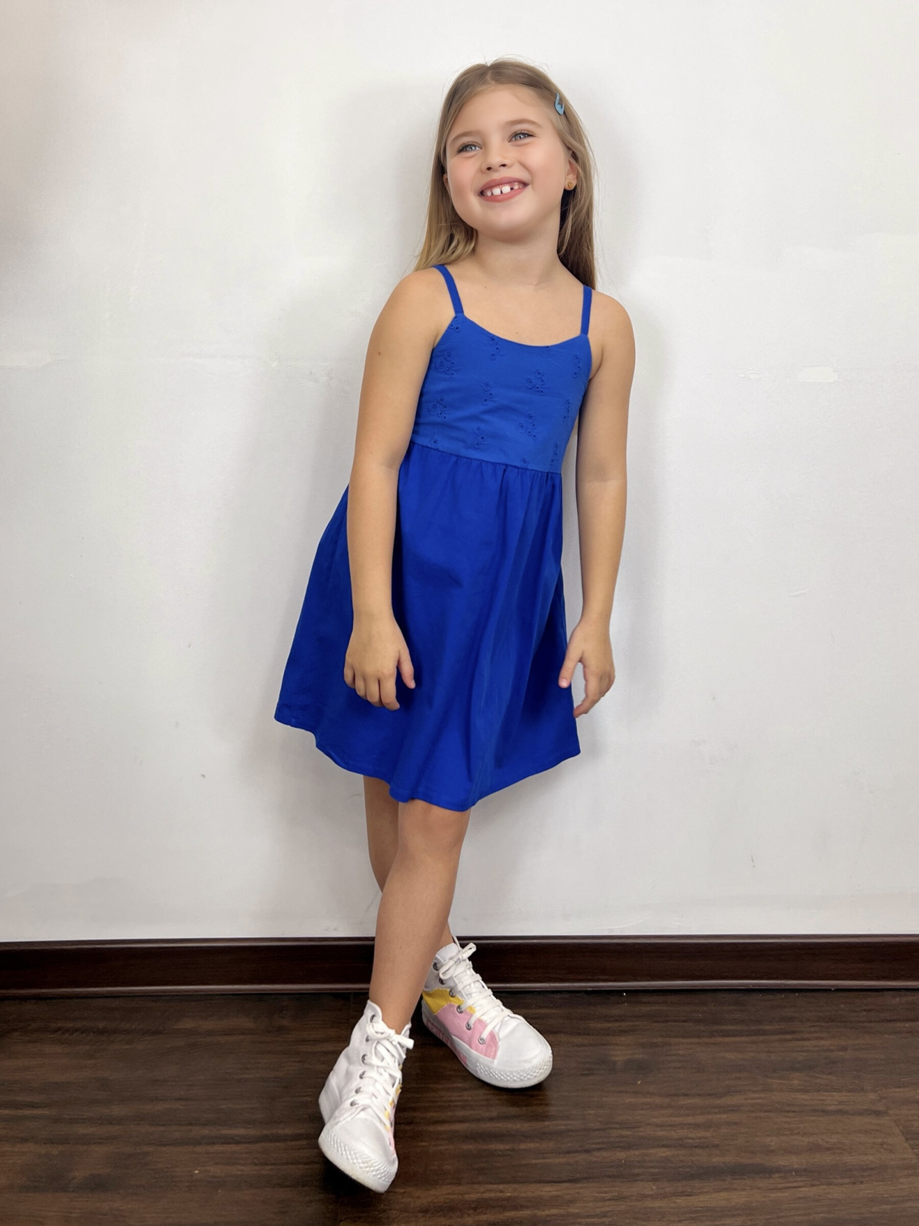 Mayorista Mini Mignon Paris - Vestido de algodón con tirantes ajustables para niña