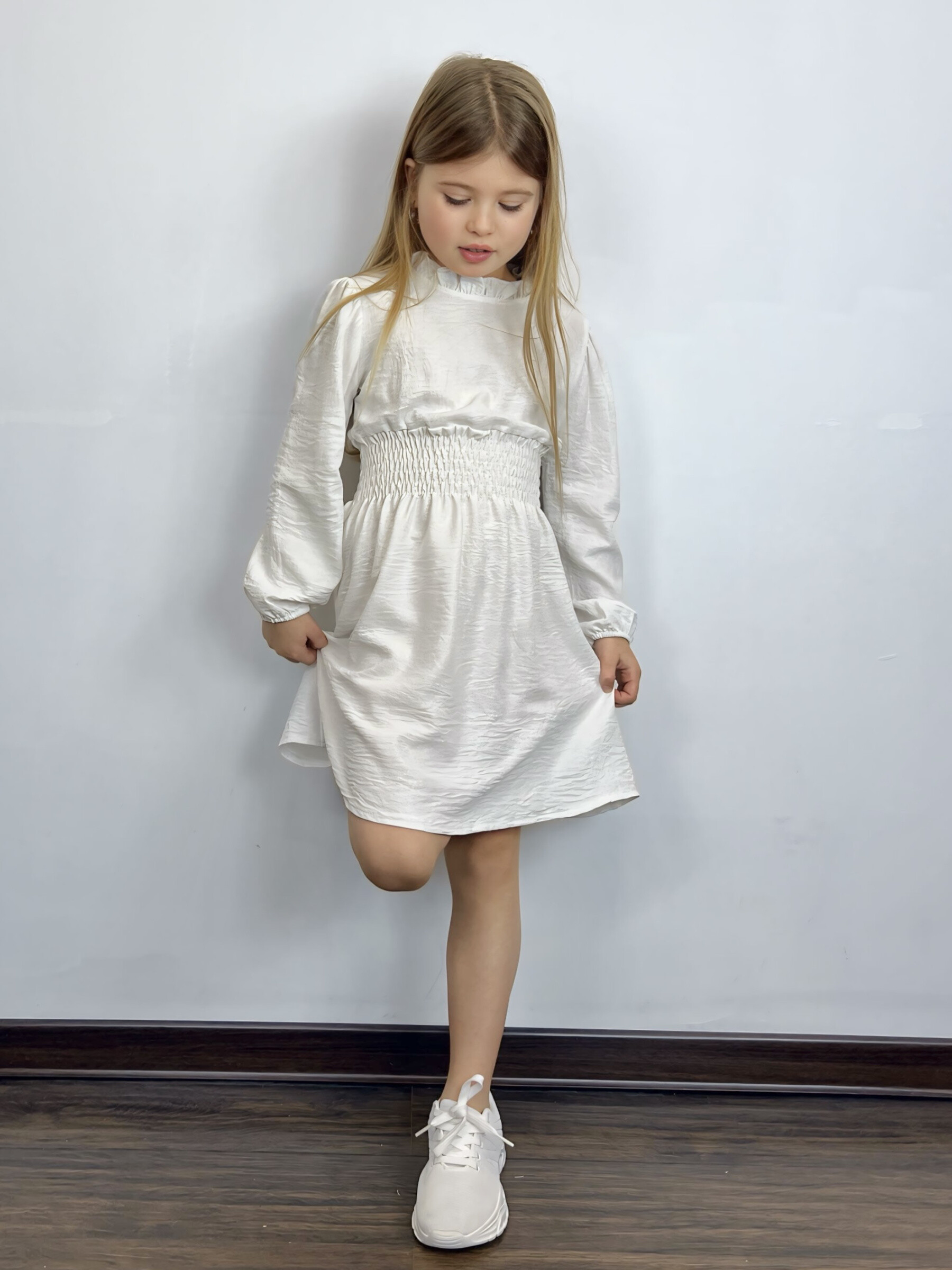 Mayorista Mini Mignon Paris - Vestido brillante de manga larga para chicas