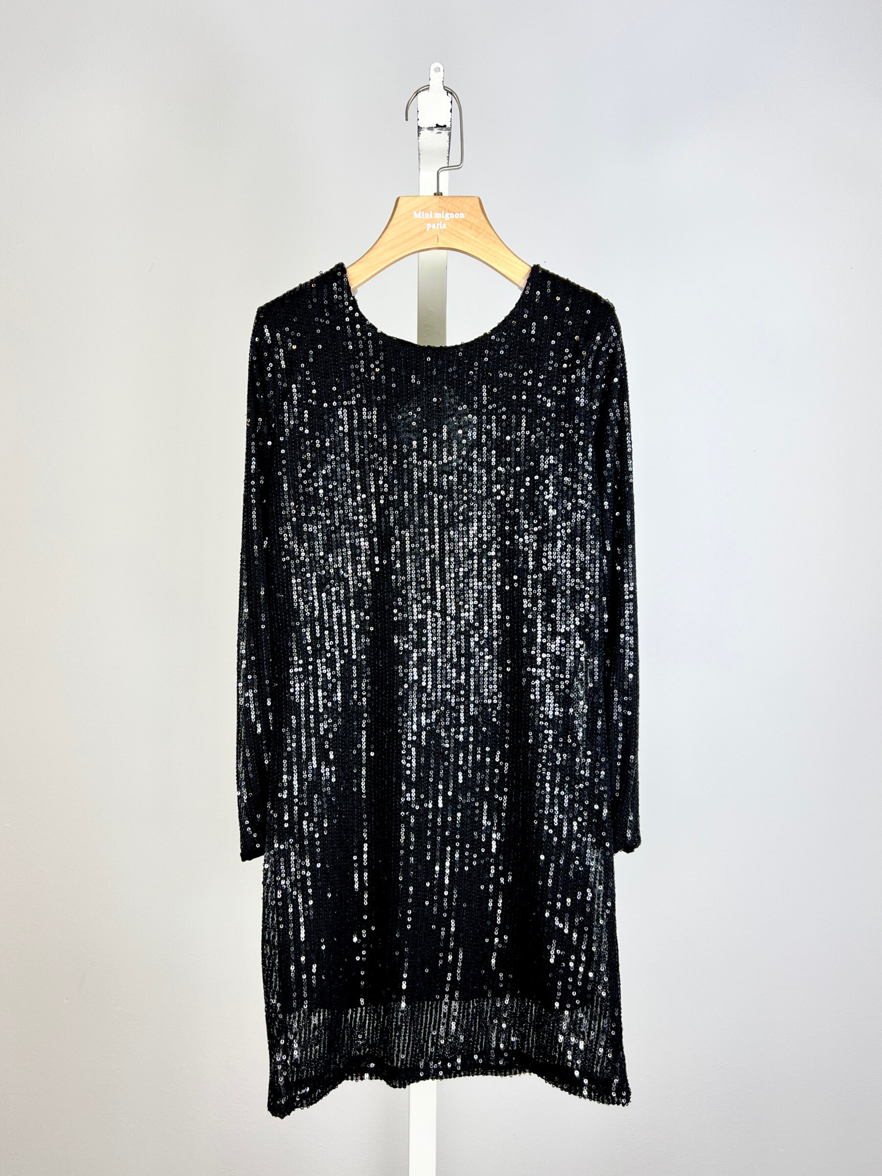 Mayorista Mini Mignon Paris - Vestido de lentejuelas con lazo en la espalda para niña