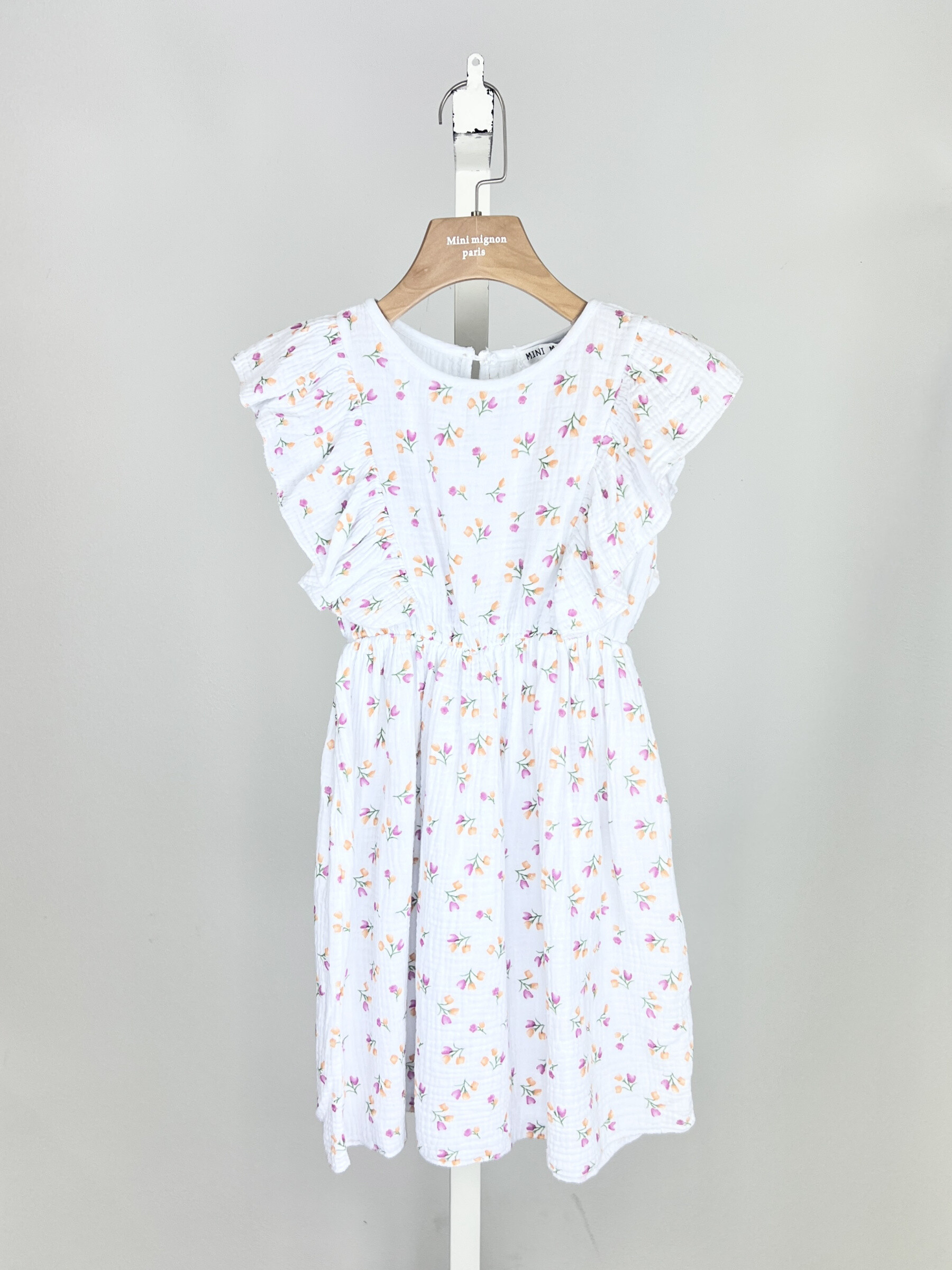 Großhändler Mini Mignon Paris - Gedrucktes Baumwollgaze -Kleid für Mädchen