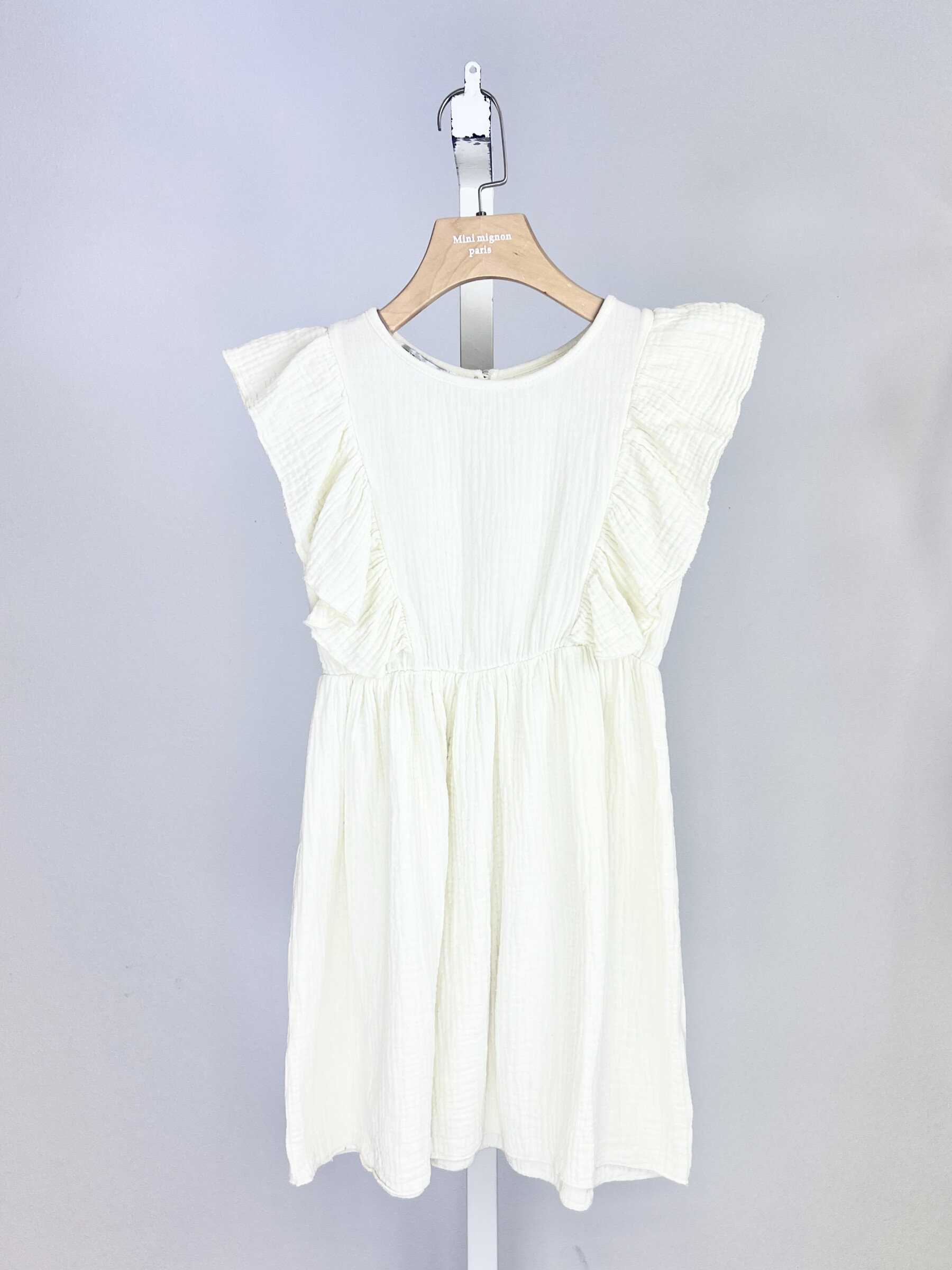 Wholesaler Mini Mignon Paris - Cotton gauze dress with ruffles for girls