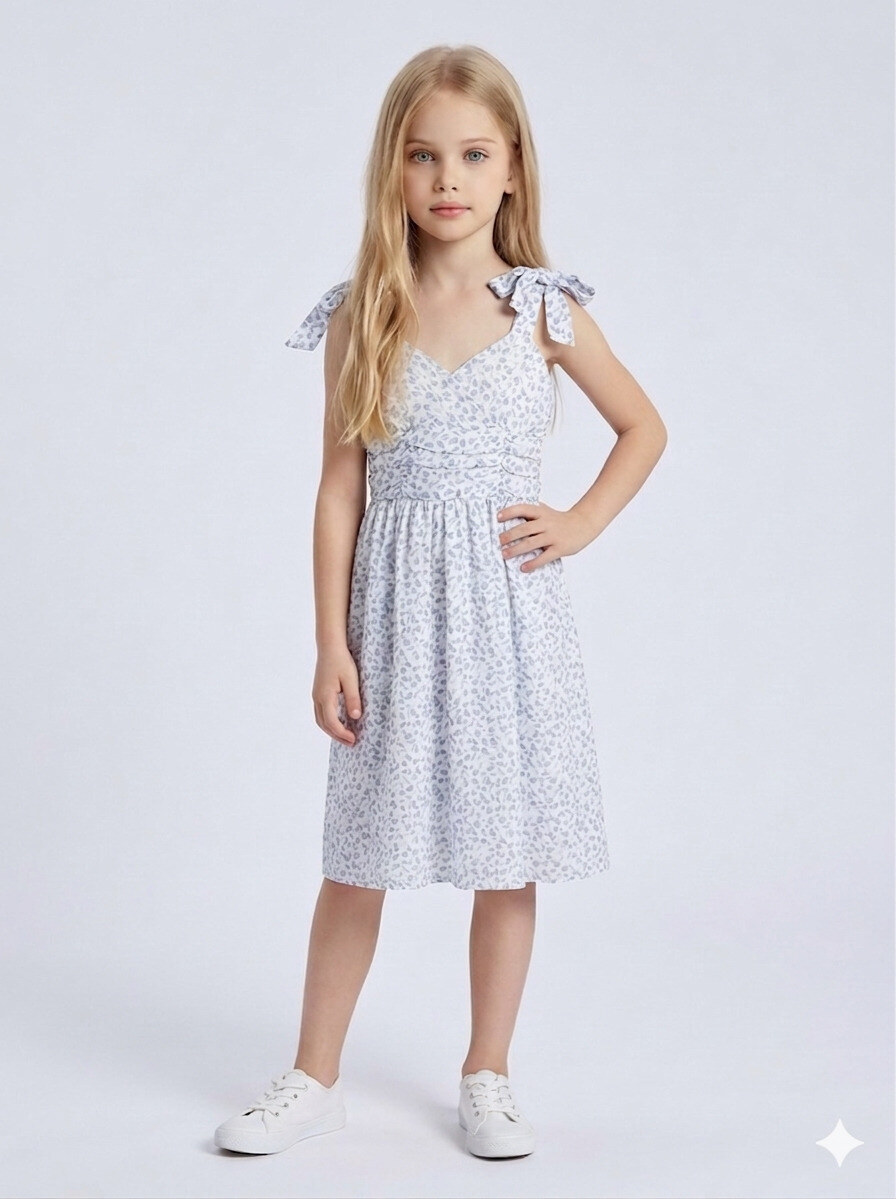 Grossiste Mini Mignon Paris - Robe en mousseline imprimée fleuri pour fille