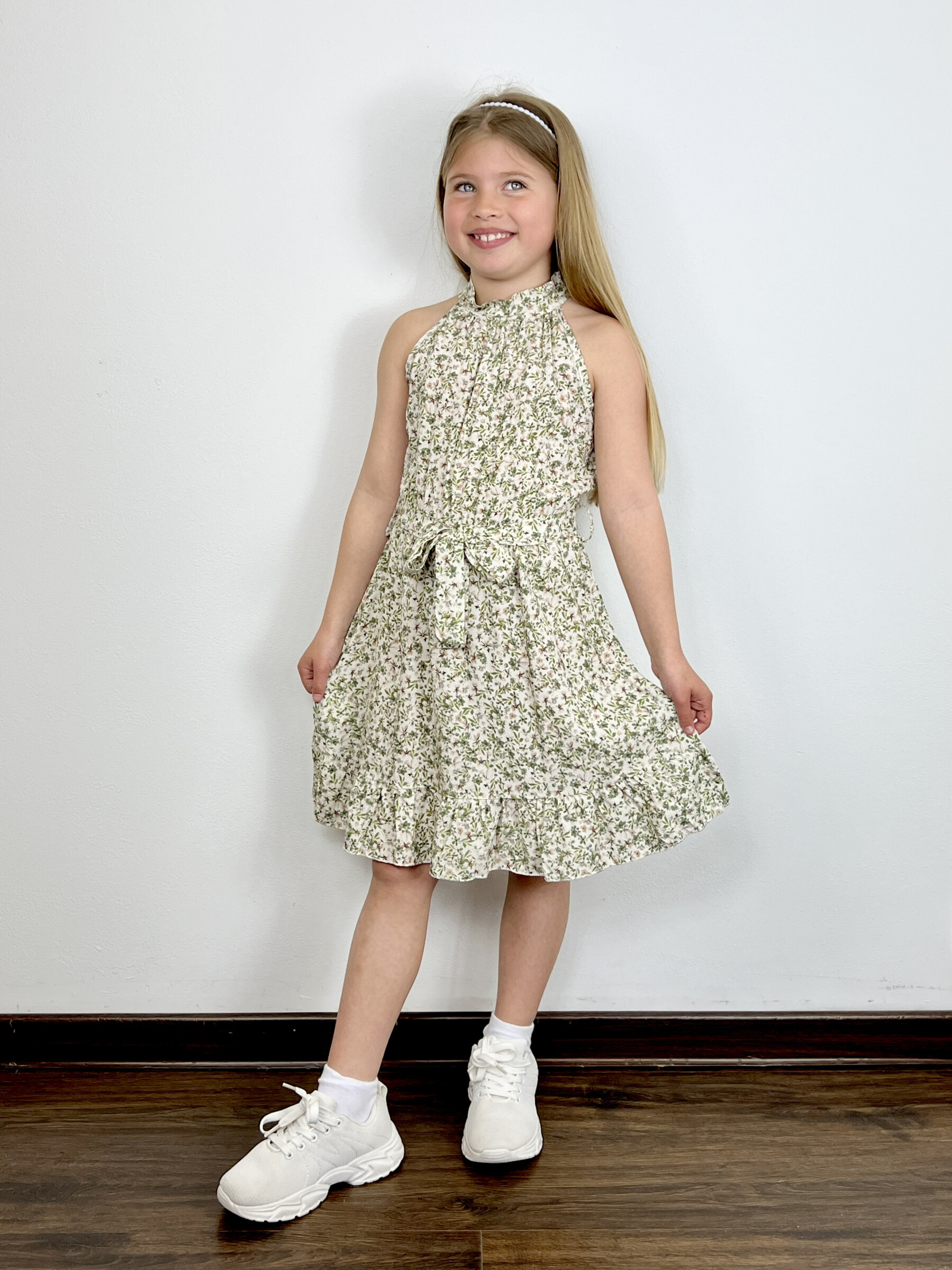 Grossiste Mini Mignon Paris - Robe col licou fleurie pour fille