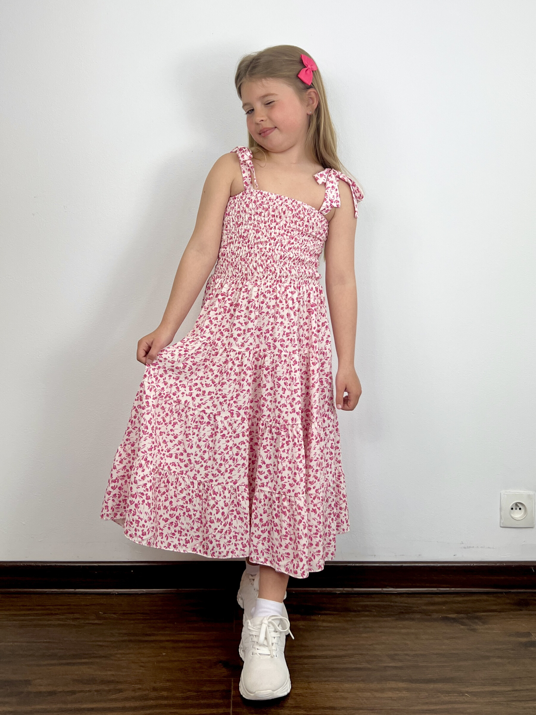 Grossiste Mini Mignon Paris - Robe longue fleurie liberty pour fille