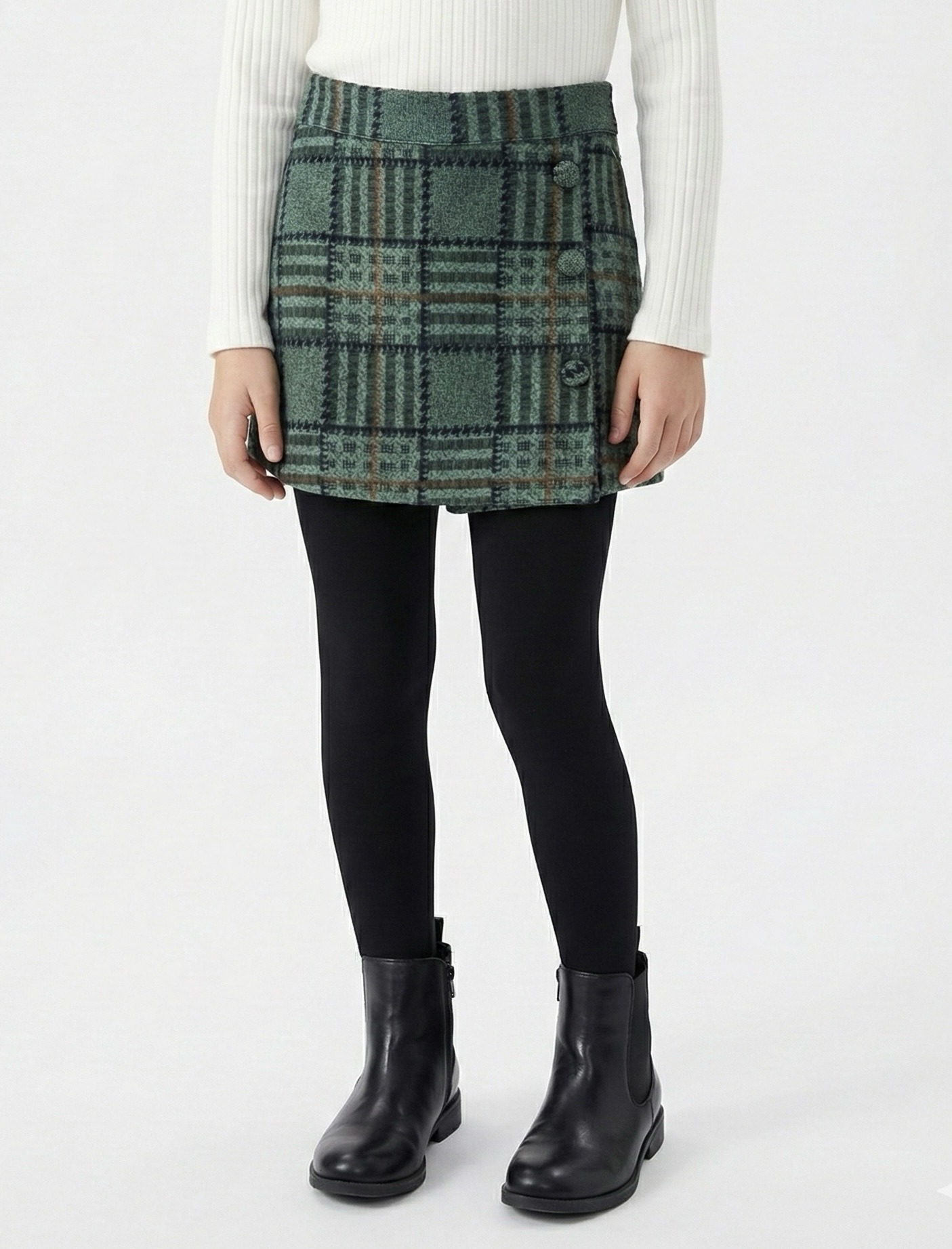 Grossiste Mini Mignon Paris - Jupe-short à carreaux chaude pour fille