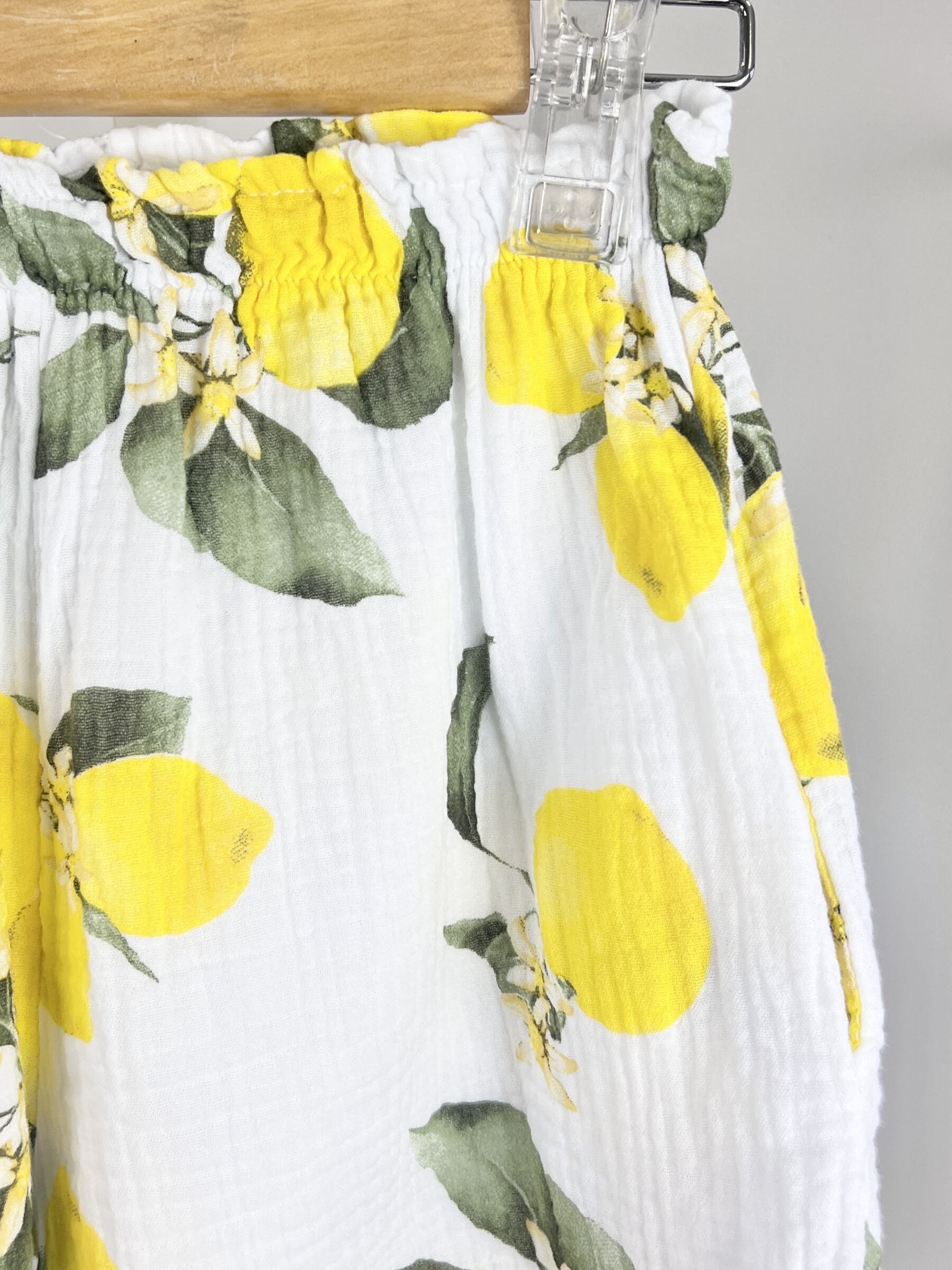 Short in stampato garza di cotone per ragazze - Giallo Limone - 3 - formato grande
