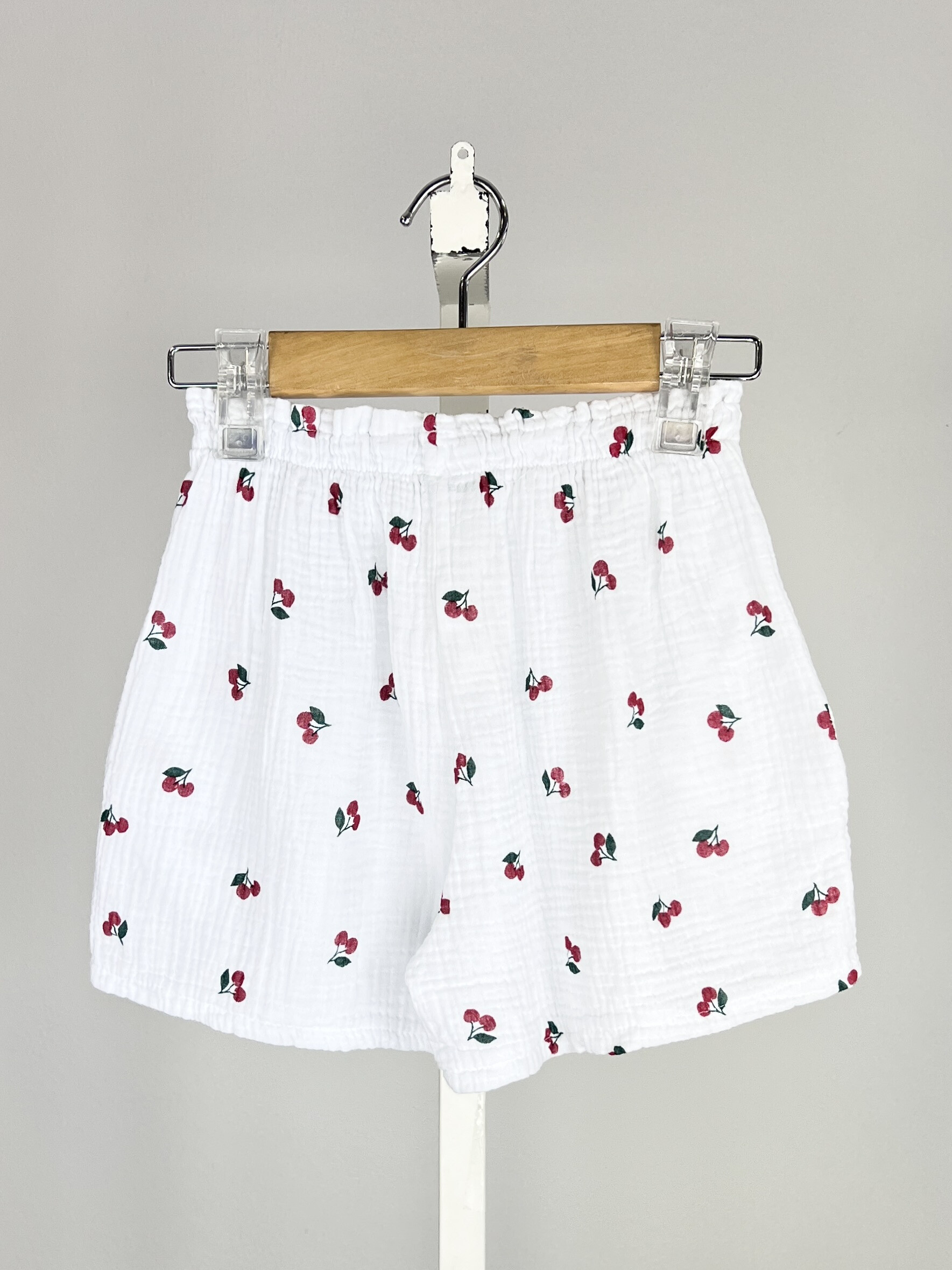 Short in stampato garza di cotone per ragazze - Rosso - 2 - formato grande