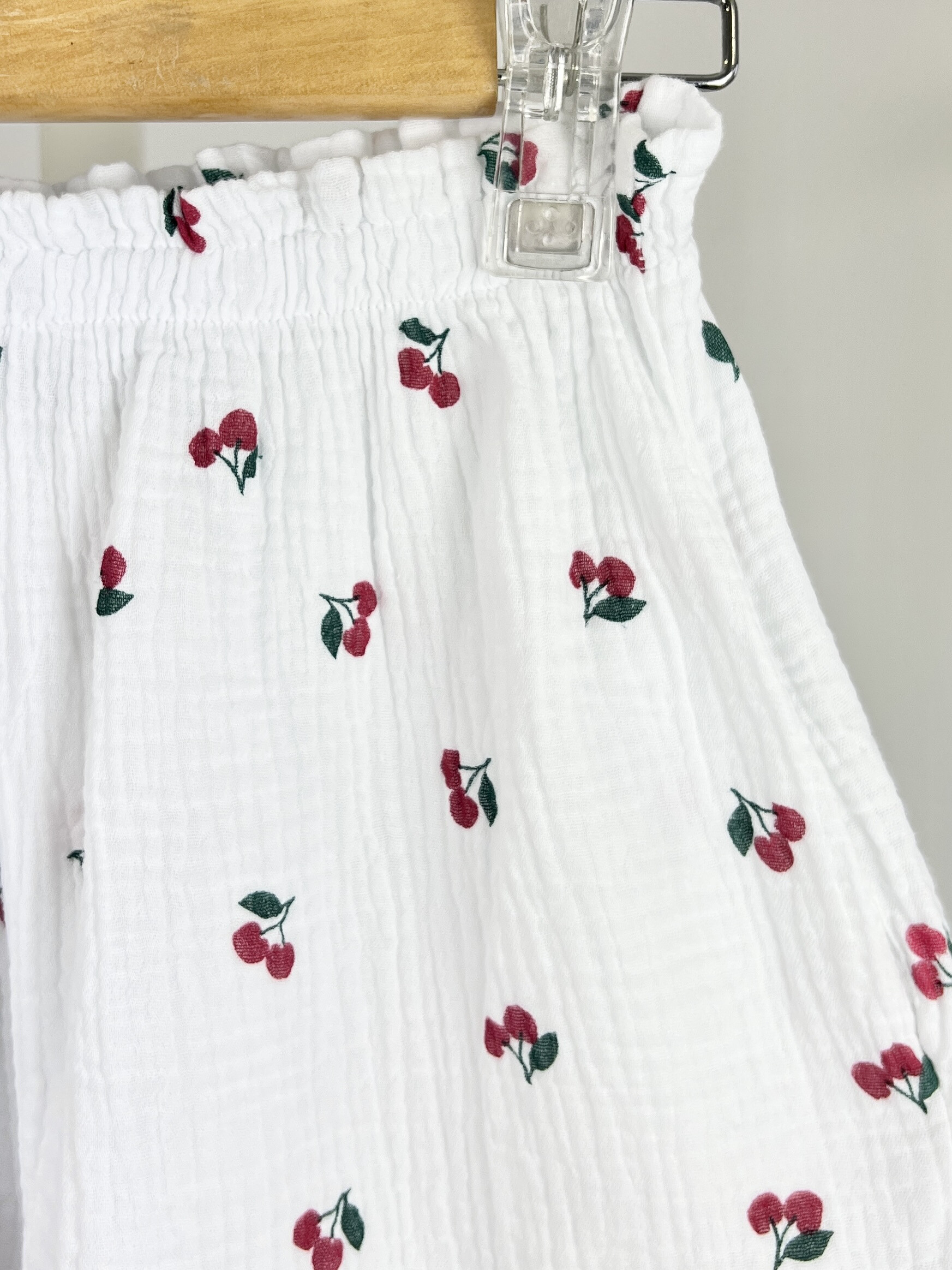 Short in stampato garza di cotone per ragazze - Rosso 3 - miniatura