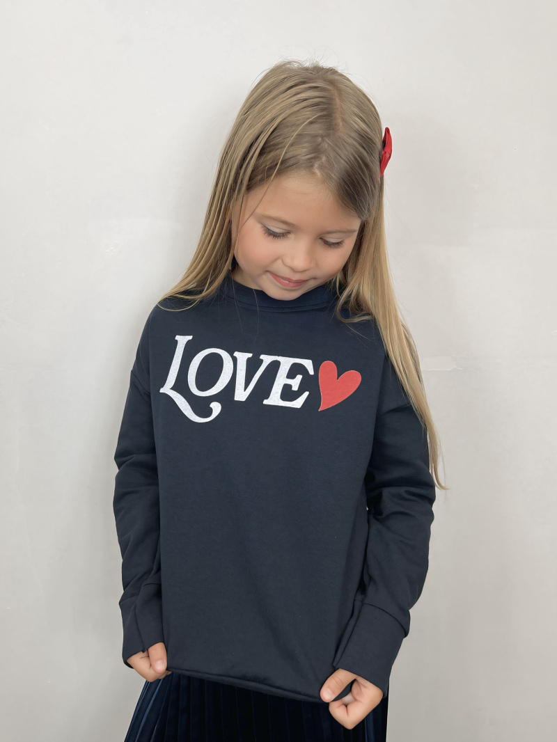 Großhändler Mini Mignon Paris - Baumwoll-Sweatshirt mit bedruckter Nachricht für Mädchen