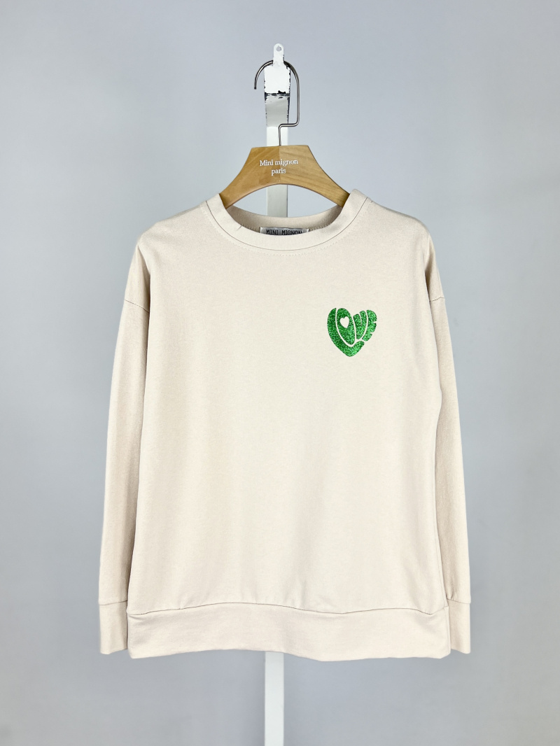 Grossista Mini Mignon Paris - Felpa di cotone con design di glitter per bambina