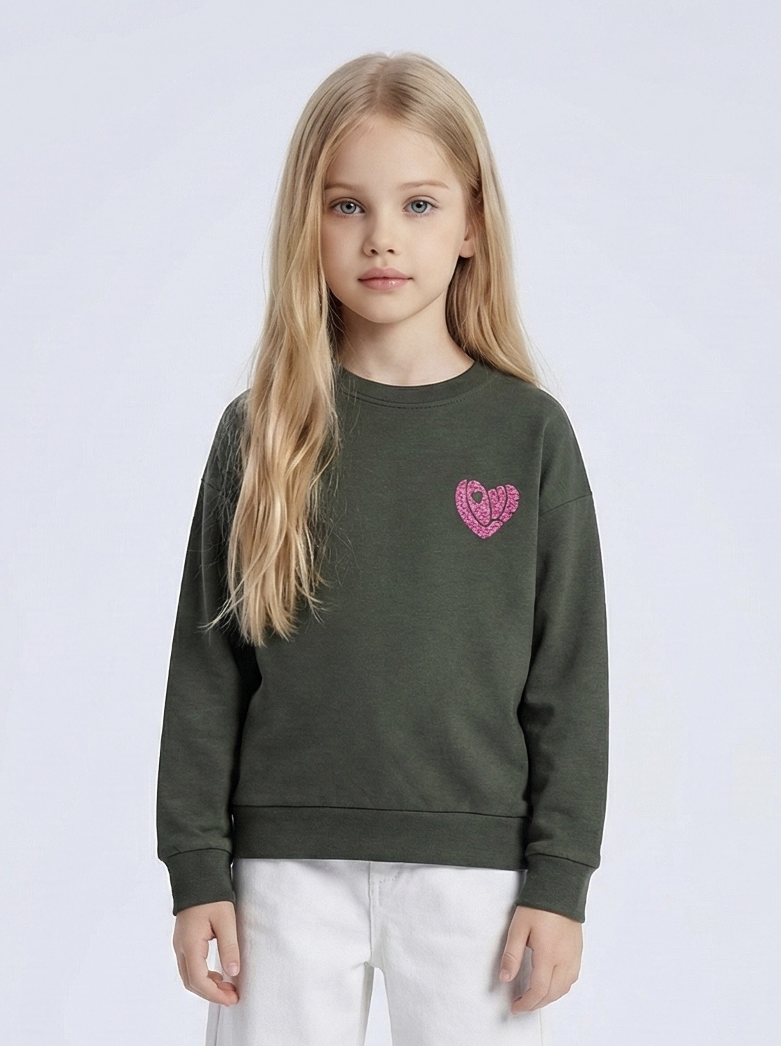 Großhändler Mini Mignon Paris - Baumwoll-Sweatshirt mit Glitzerdesign für Mädchen