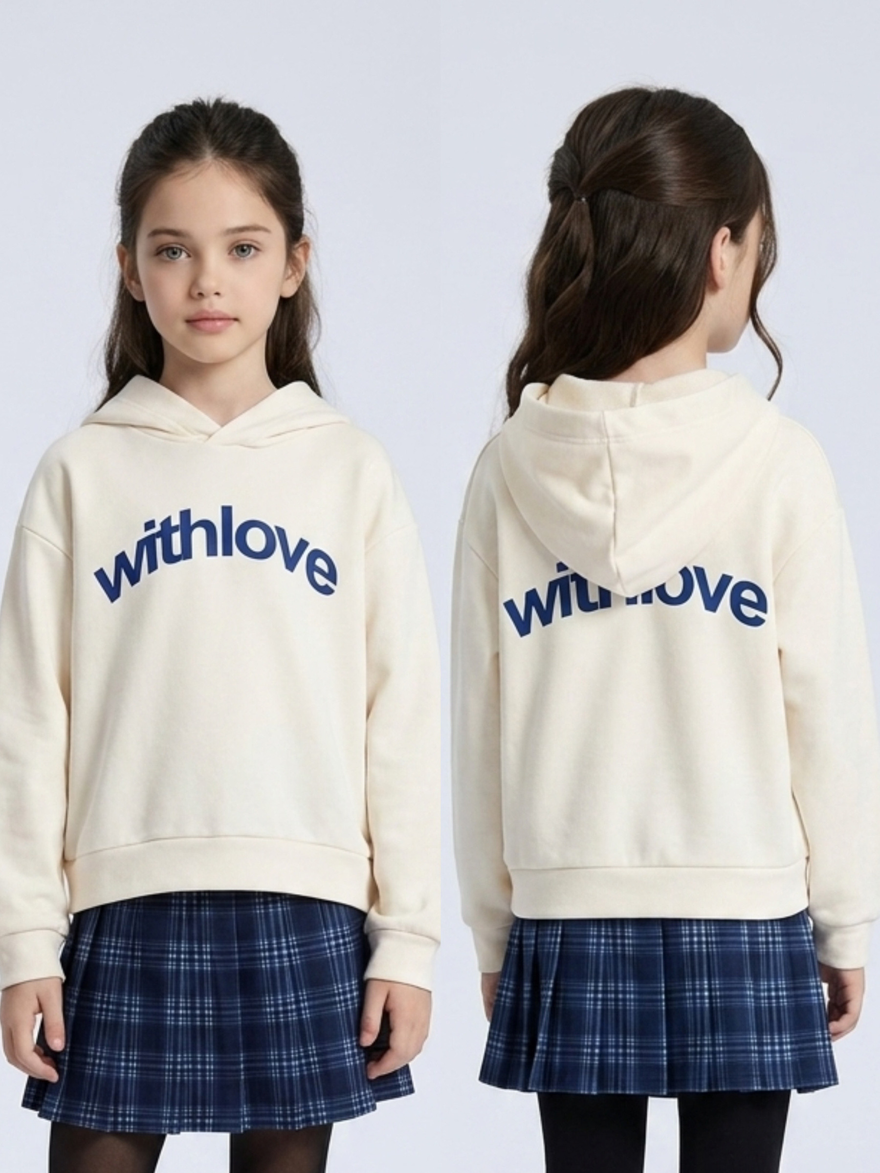 Grossiste Mini Mignon Paris - Sweat à capuche en coton  pour fille
