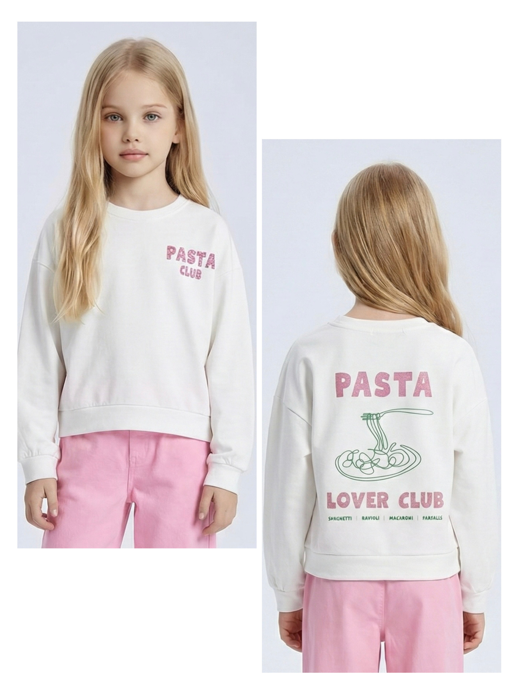 Mayorista Mini Mignon Paris - Sudadera de algodón con estampado en la parte delantera y trasera para niña