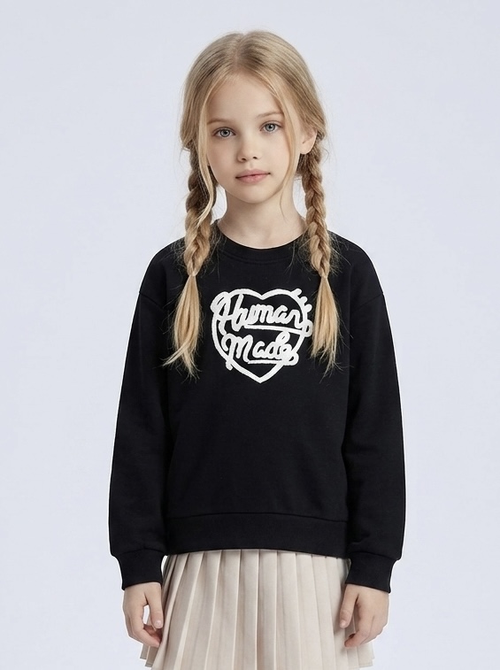 Grossiste Mini Mignon Paris - Sweat en coton avec motif en relief pour fille Grossiste Mini Mignon Paris - Sweat en coton avec motif en relief pour fille