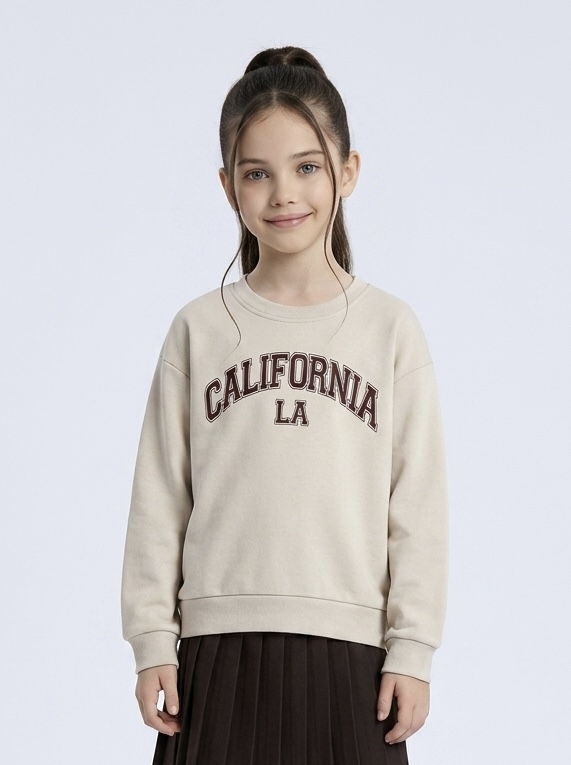 Grossiste Mini Mignon Paris - Sweat en coton imprimé pour fille Grossiste Mini Mignon Paris - Sweat en coton imprimé pour fille