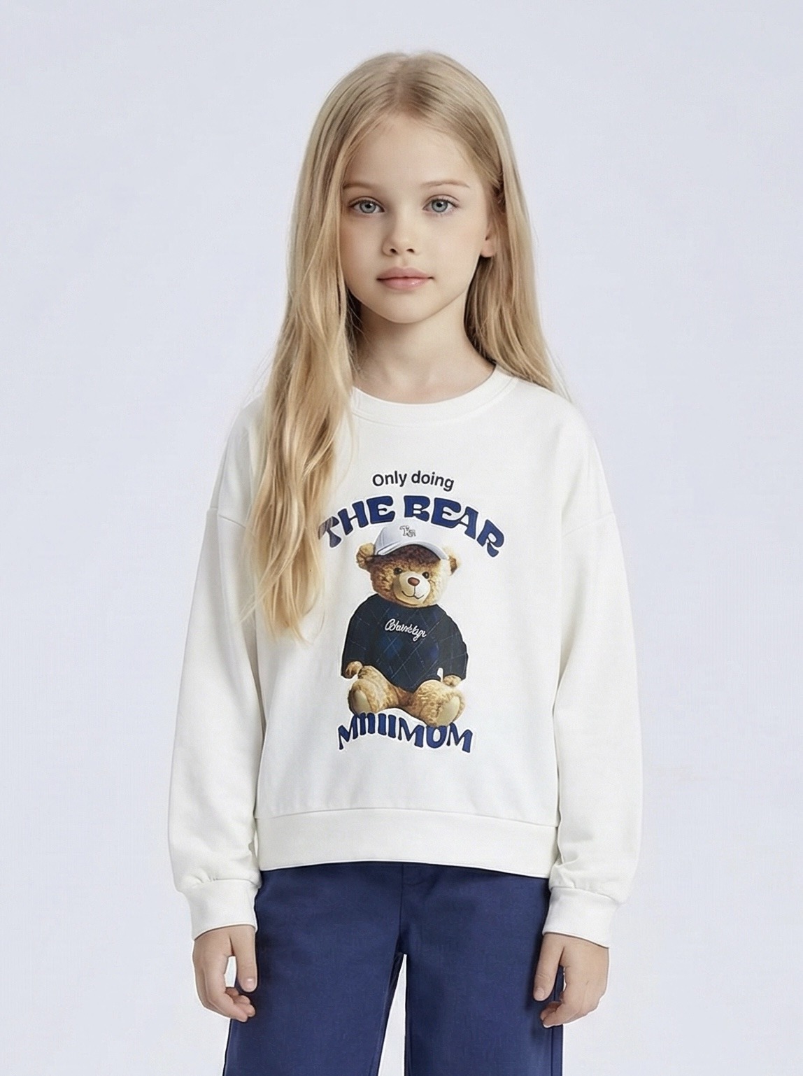 Mayorista Mini Mignon Paris - Sudadera de algodón con estampado de osito para niña