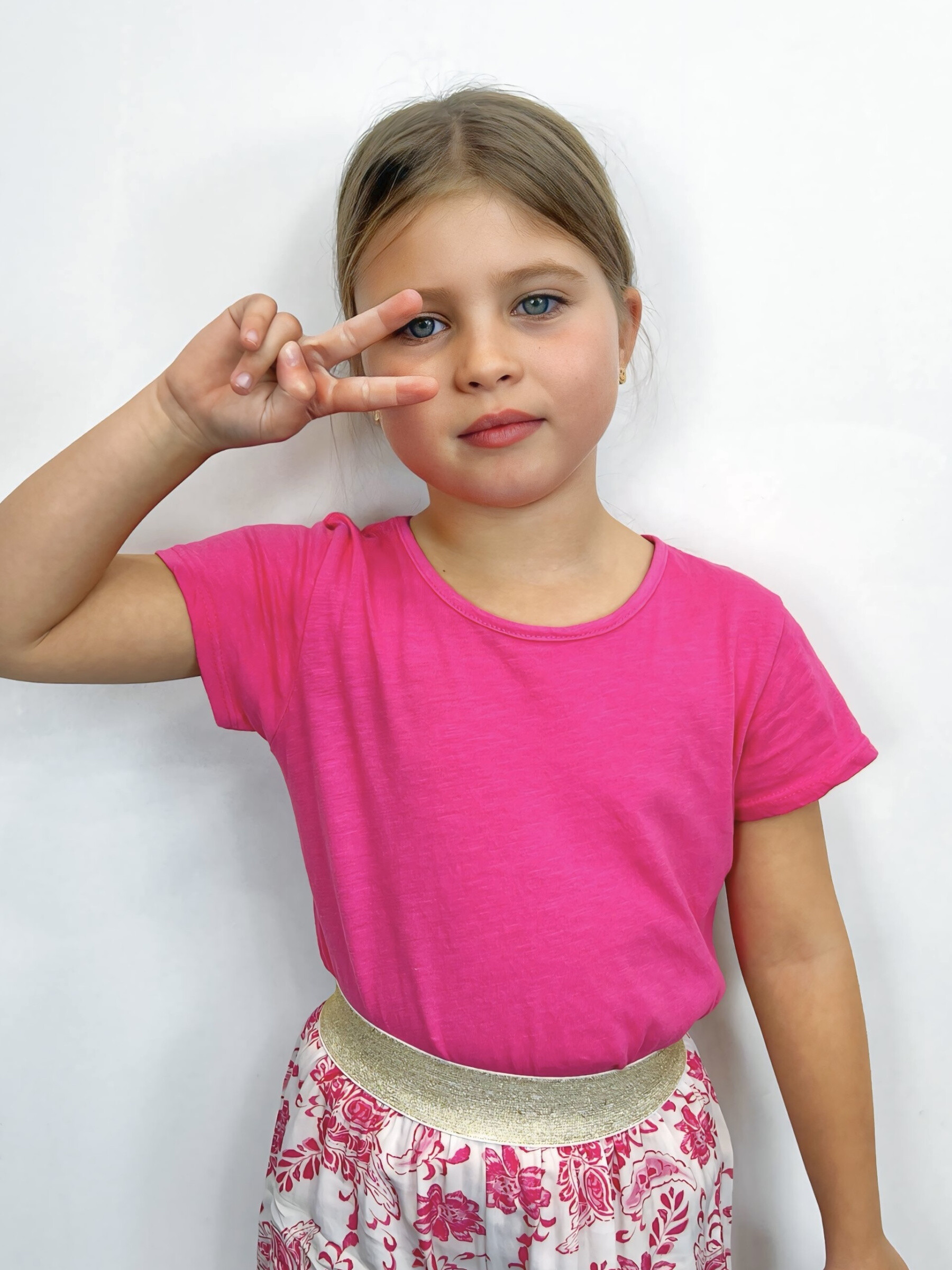 Grossiste Mini Mignon Paris - T-shirt uni en coton pour fille