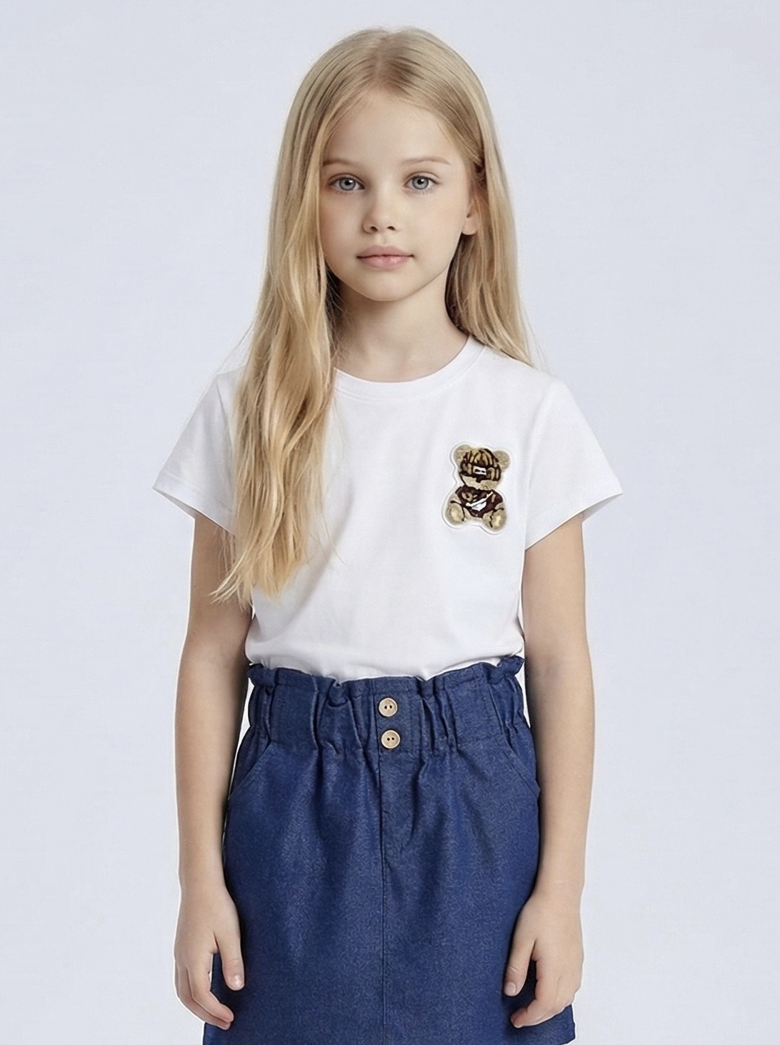 Wholesaler Mini Mignon Paris - Girls' cotton teddy bear T-shirt