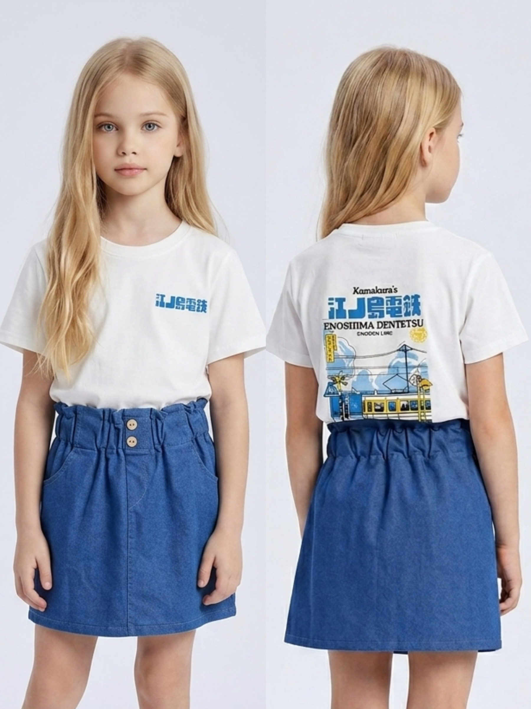Mayorista Mini Mignon Paris - Camiseta de algodón para niña con estampados en el frente y la espalda