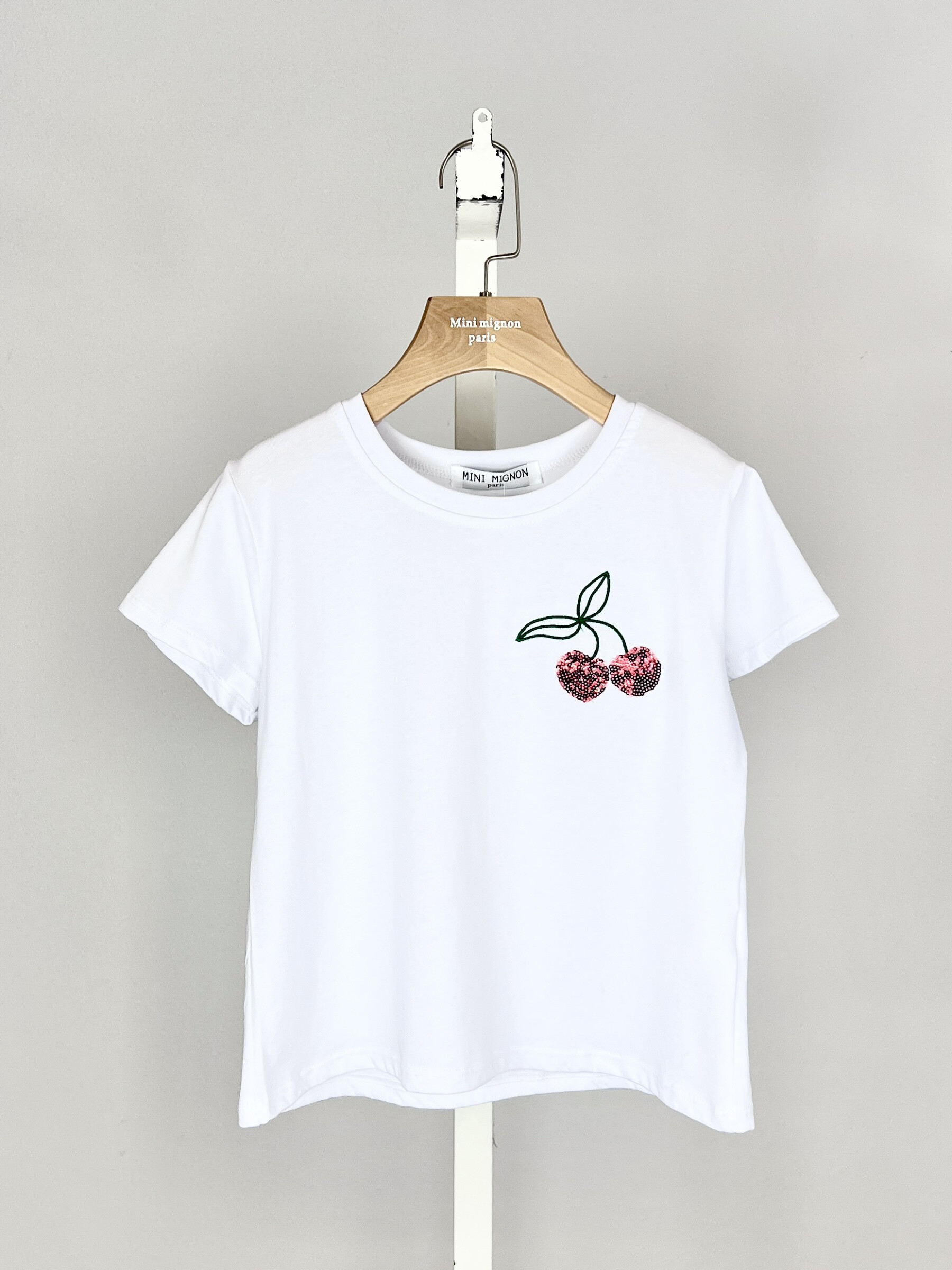 Wholesaler Mini Mignon Paris - Cotton cotton t-shirt and sequin knot for girls