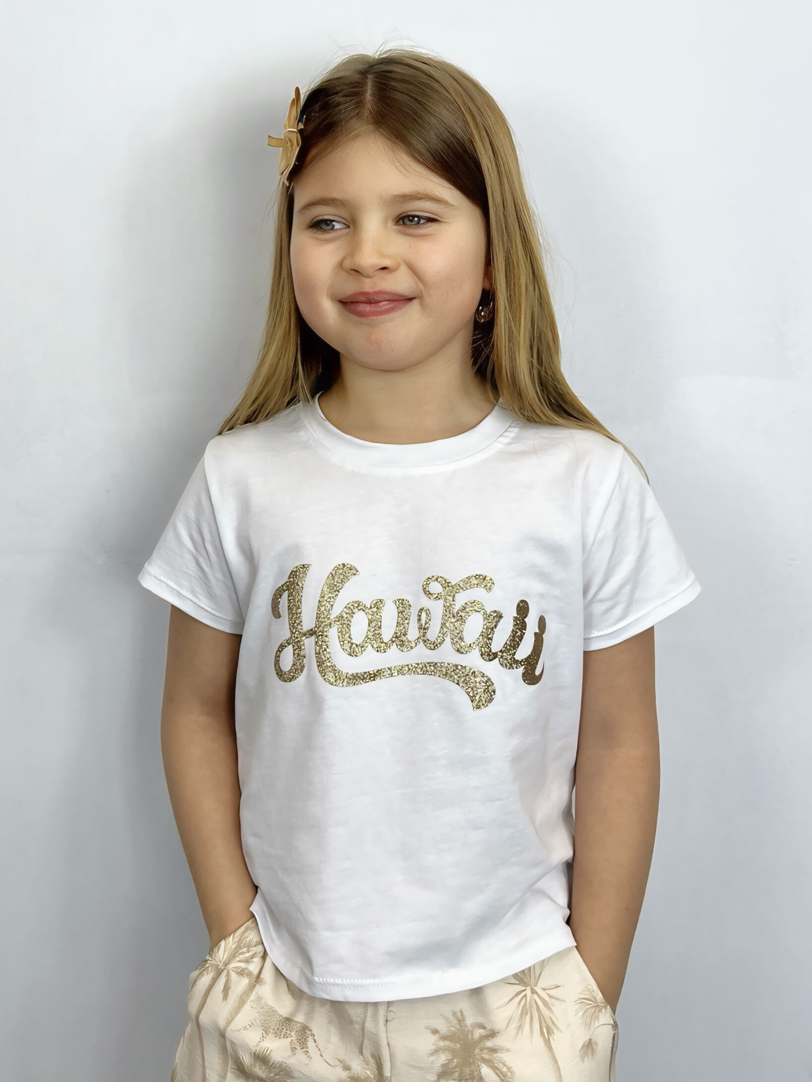 Wholesaler Mini Mignon Paris - Cotton T-shirt with glitter lettering for girls