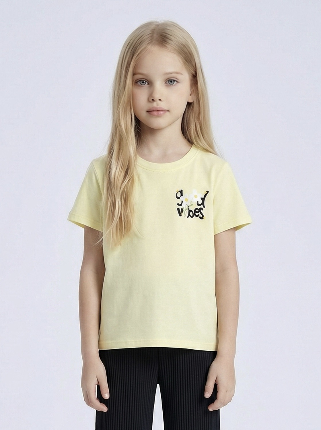 Mayorista Mini Mignon Paris - Camiseta de algodón con pequeño dibujo y mensaje impreso para niña