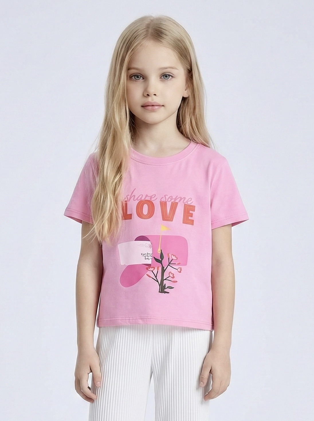 Großhändler Mini Mignon Paris - Bedrucktes Baumwoll-T-Shirt für Mädchen