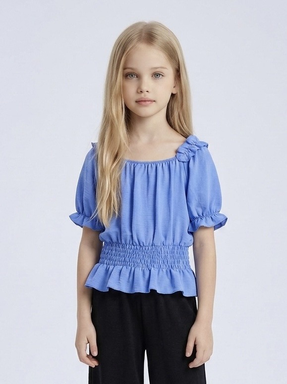 Grossiste Mini Mignon Paris - Top manches courtes avec volants pour fille
