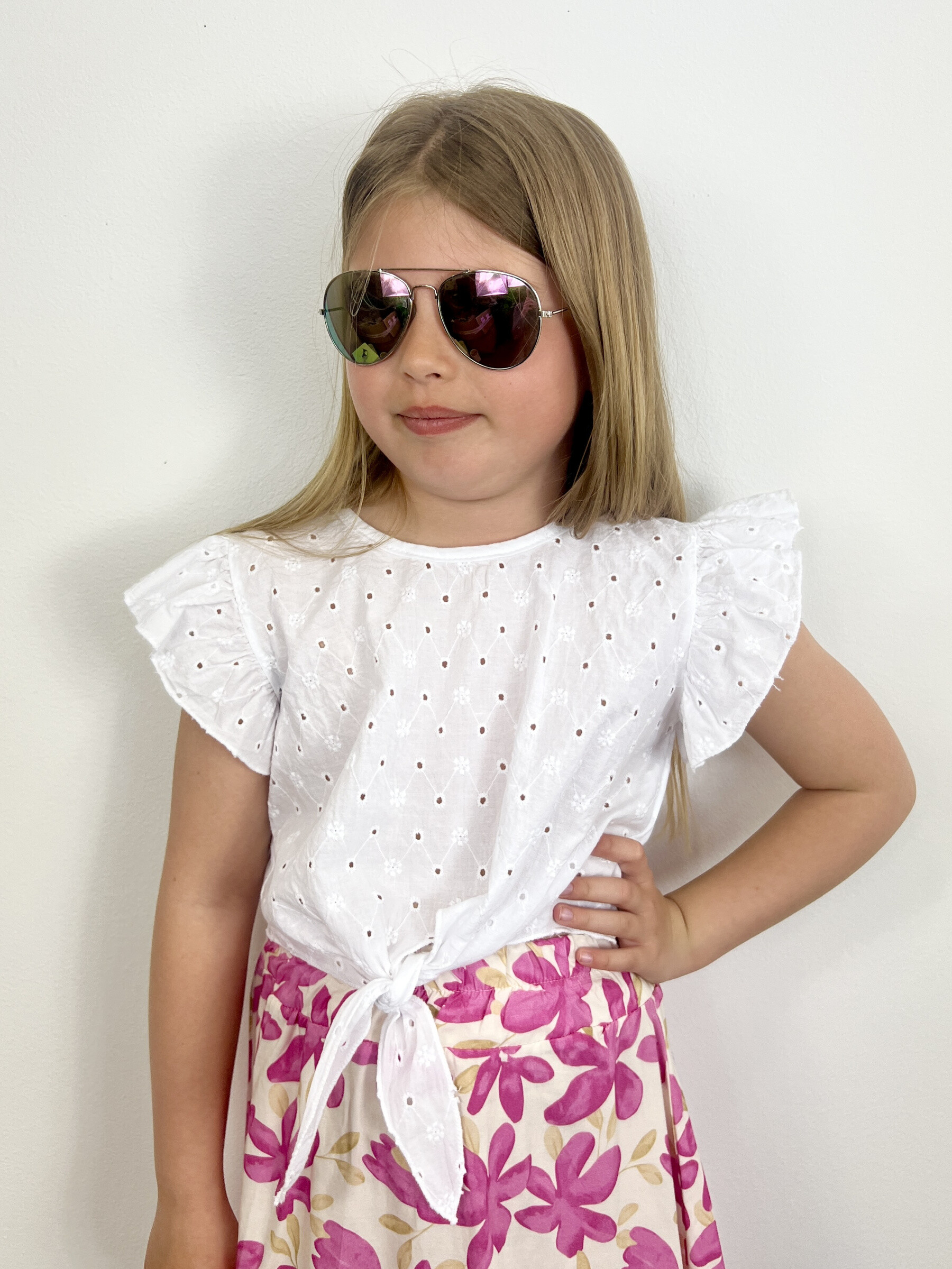 Mayorista Mini Mignon Paris - Top corto de algodón con bordado inglés