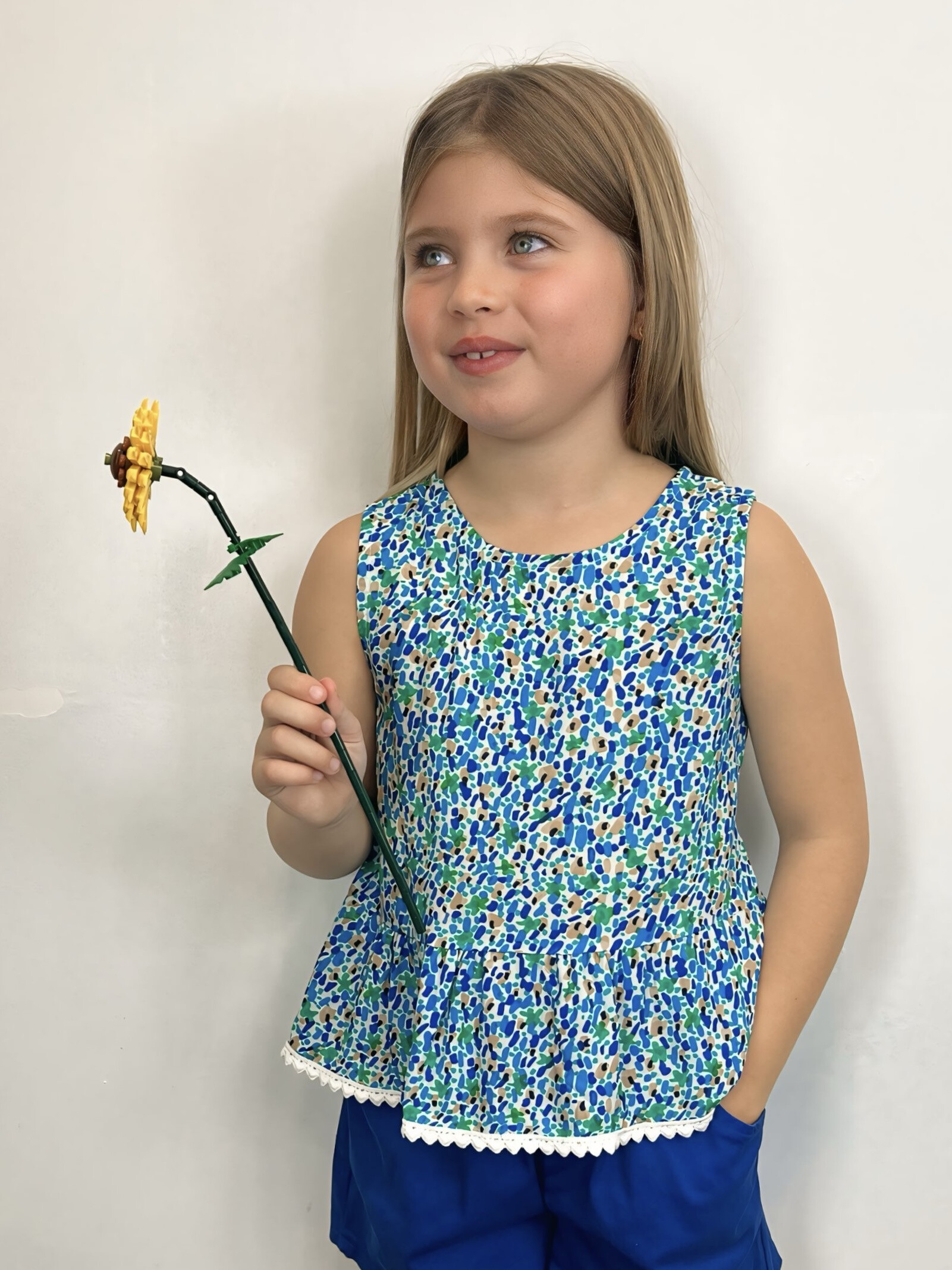 Grossista Mini Mignon Paris - Top senza maniche stampato con pizzo per bambina