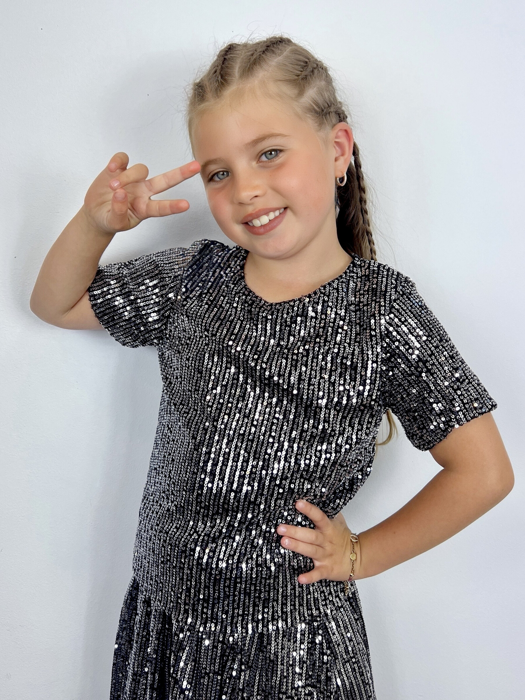 Großhändler Mini Mignon Paris - Mädchen-Paillettentop für Feiertagspartys
